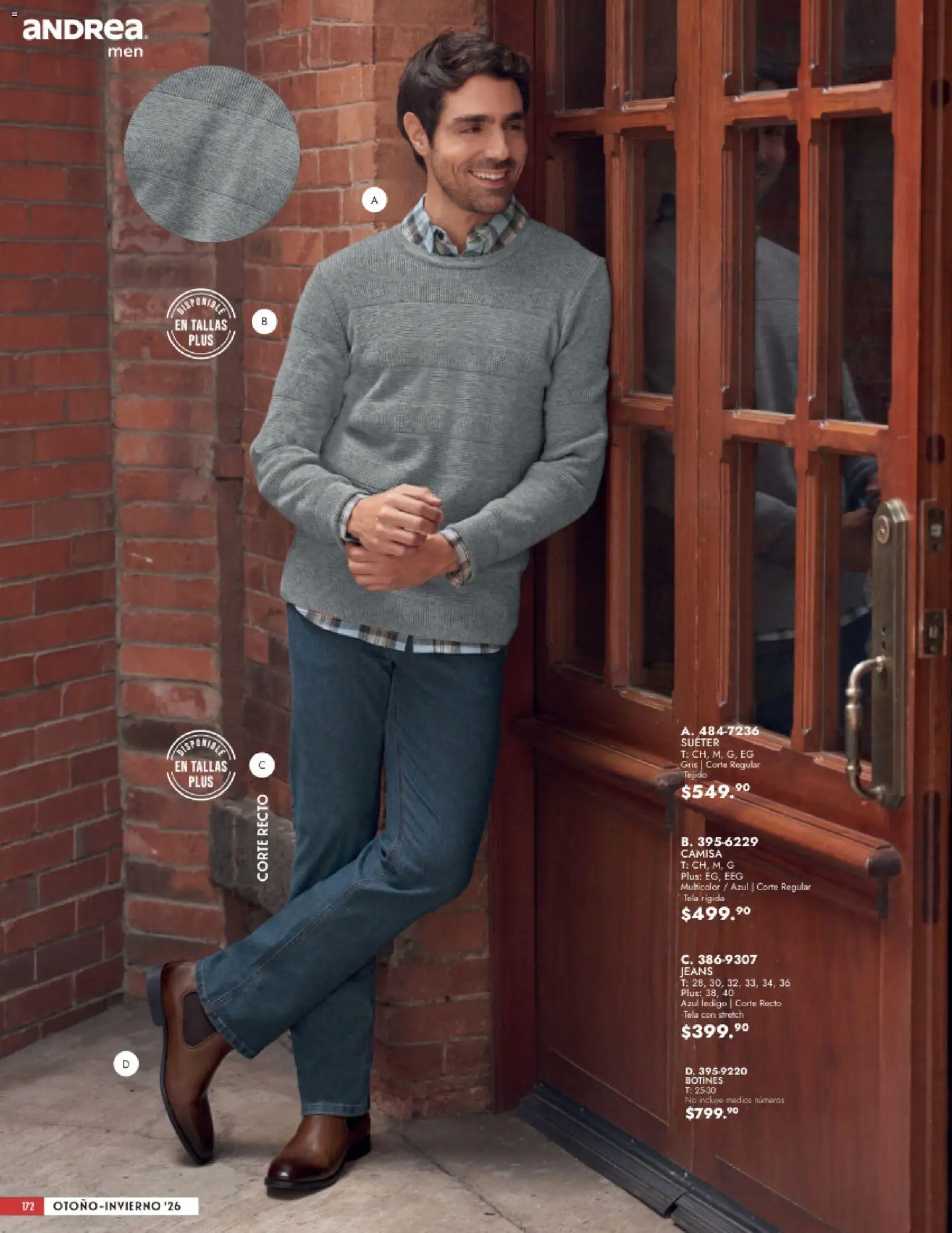 Nuevas ofertas de Andrea válidas en toda la República Mexicana desde el 23/08/2026. ¡Encuentra las mejores ofertas en Andrea catálogo Vestir Caballero! | Página: 14 | Productos: Suéter, Camisa, Botines