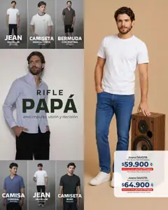 Olímpica Moda para papá -  Vista previa de la revista de la tienda Olímpica valido desde el 01.06.2026 | Página: 19 | Productos: Bermuda, Jean, Camisa, Papa