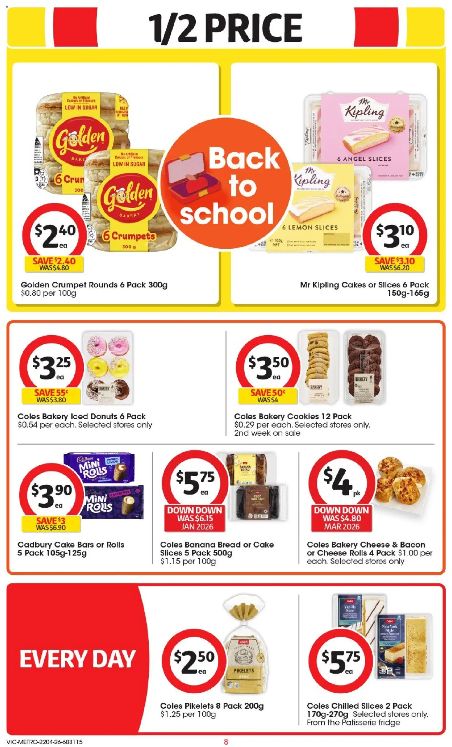 Coles catalogue - valid from 22.04.2026 | Page: 8 | Products: Bacon, Sugar, Lemon, Raspberry