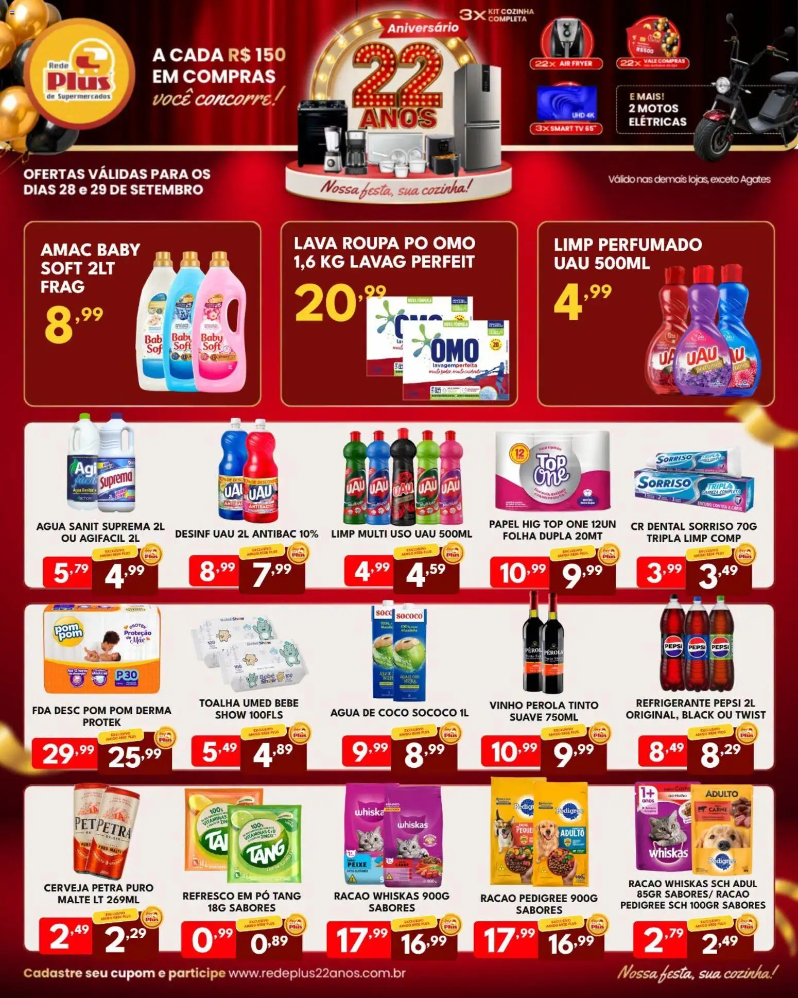 Rede Plus Supermercados Folheto - válido de 28/09/2026 | Página: 3 | Produtos: Refresco, Pepsi, Refrigerante, Ração