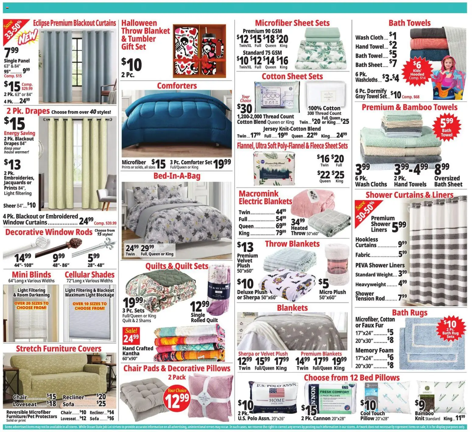 Ocean State Job Lot Weekly Ad - MA - valid from 09/24/2026 | Page: 8 | Products: Bed, Sofa, Pc, Comforter