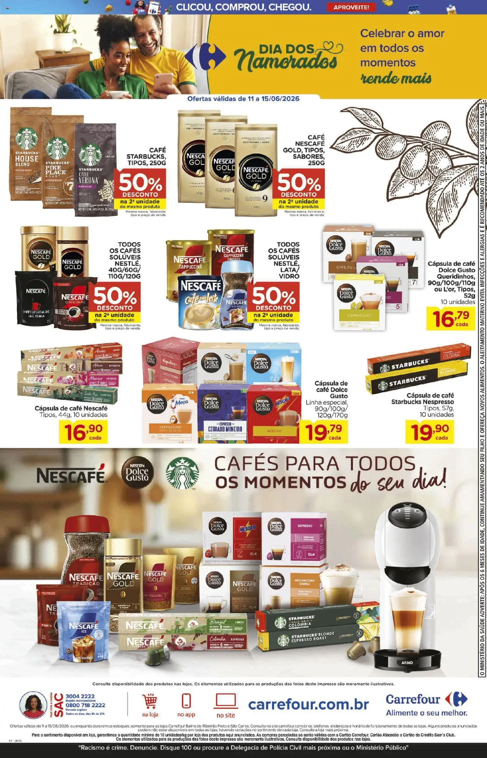 Carrefour Bairro Folheto - válido de 11.06.2026 | Página: 5 | Produtos: Cápsula de café, Nescau, Café, Chocolate