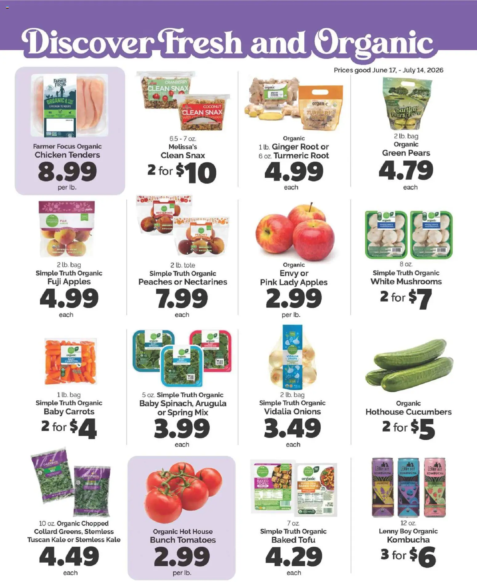 Harris Teeter Monthly Ad - valid from 17.06.2026 | Page: 9 | Products: Apples, Tomatoes, Cucumbers, Bag