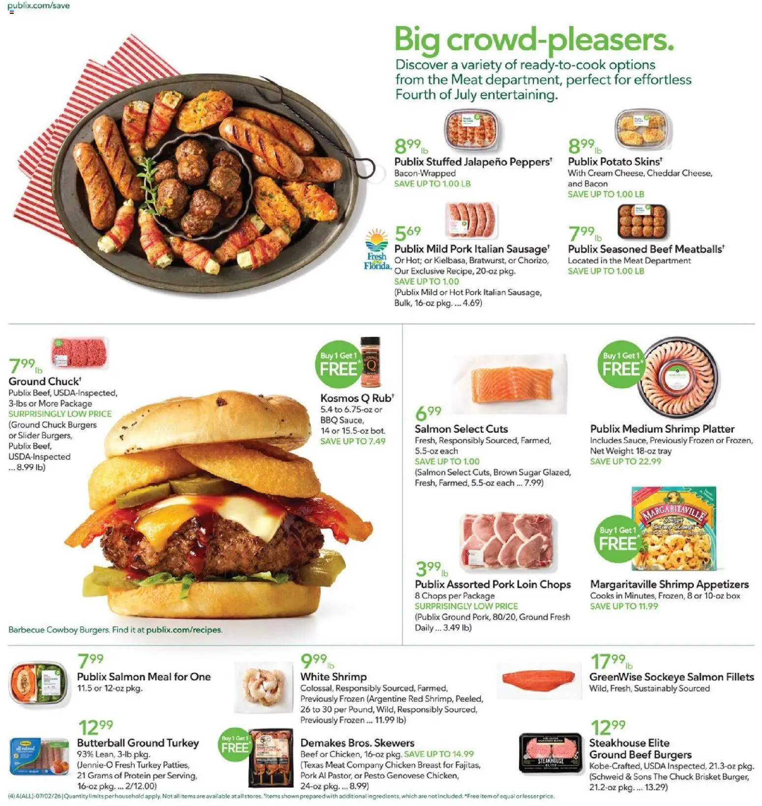 Publix Weekly Ad - valid from 07/01/2026 | Page: 4 | Products: Box, Beef, Cream, Sausage