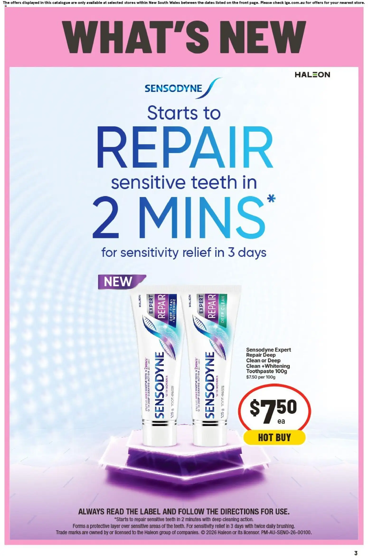 IGA catalogue - valid from 02/09/2026 | Page: 4 | Products: Toothpaste, Sensitive teeth