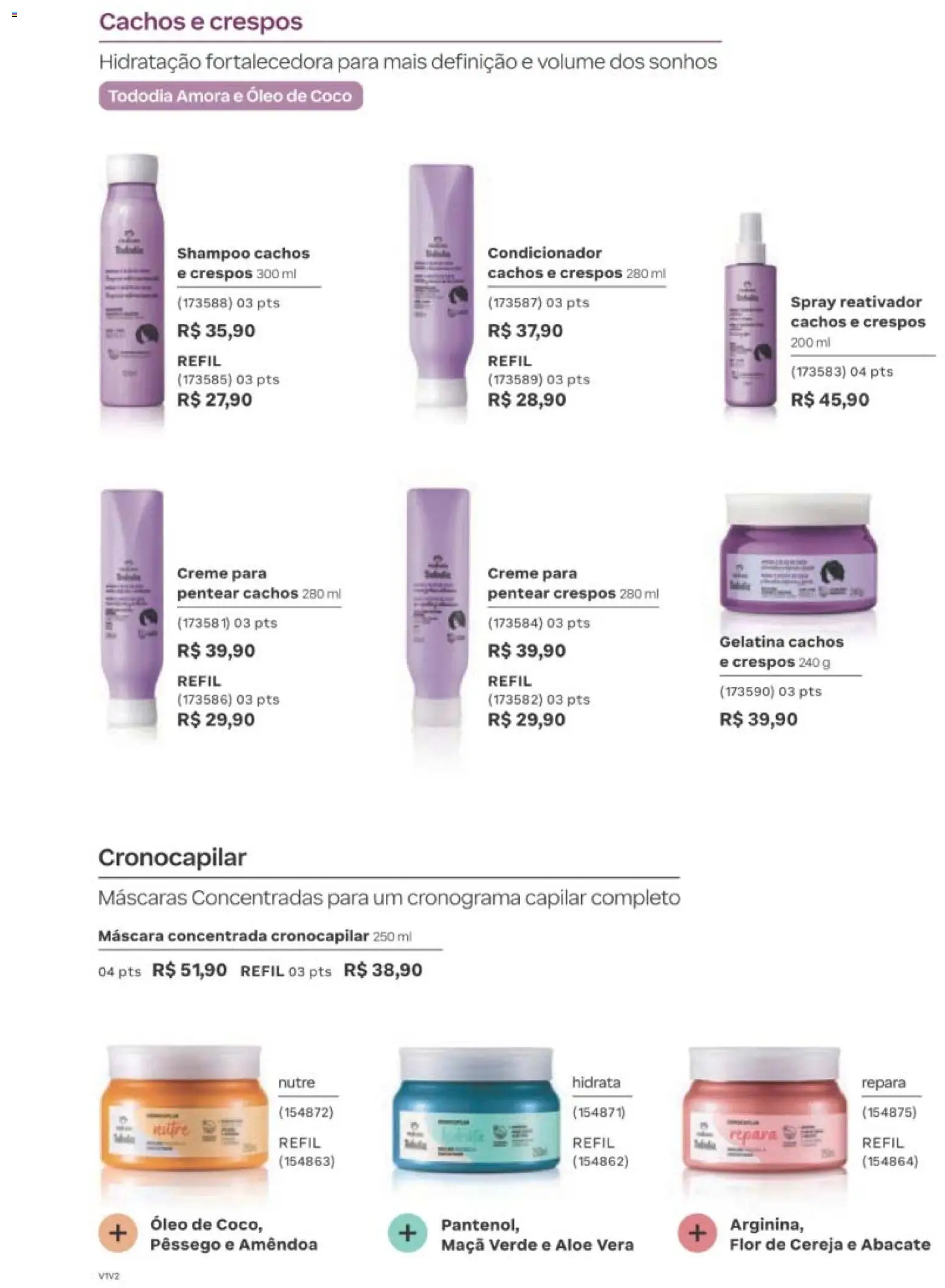 Natura Folheto - válido de 01/09/2026 | Página: 147 | Produtos: Pêssego, Abacate, Creme, Creme para pentear