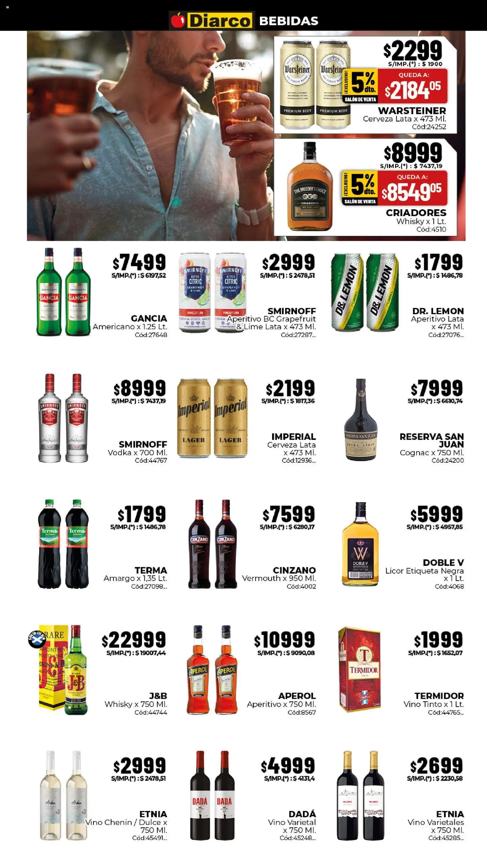 Diarco ofertas │ válido desde el 20/07/2026 | Página: 7 | Productos: Vodka, Whisky, Pomelo, Vino