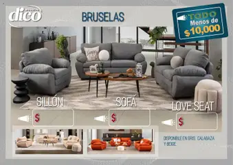 Vista previa de Muebles Dico catálogo Todo menos de 10000 Pacifico, nuevo folleto de la tienda, válido en México a partir del 09.04.2026 | Página: 42 | Productos: Sofá, Sillón