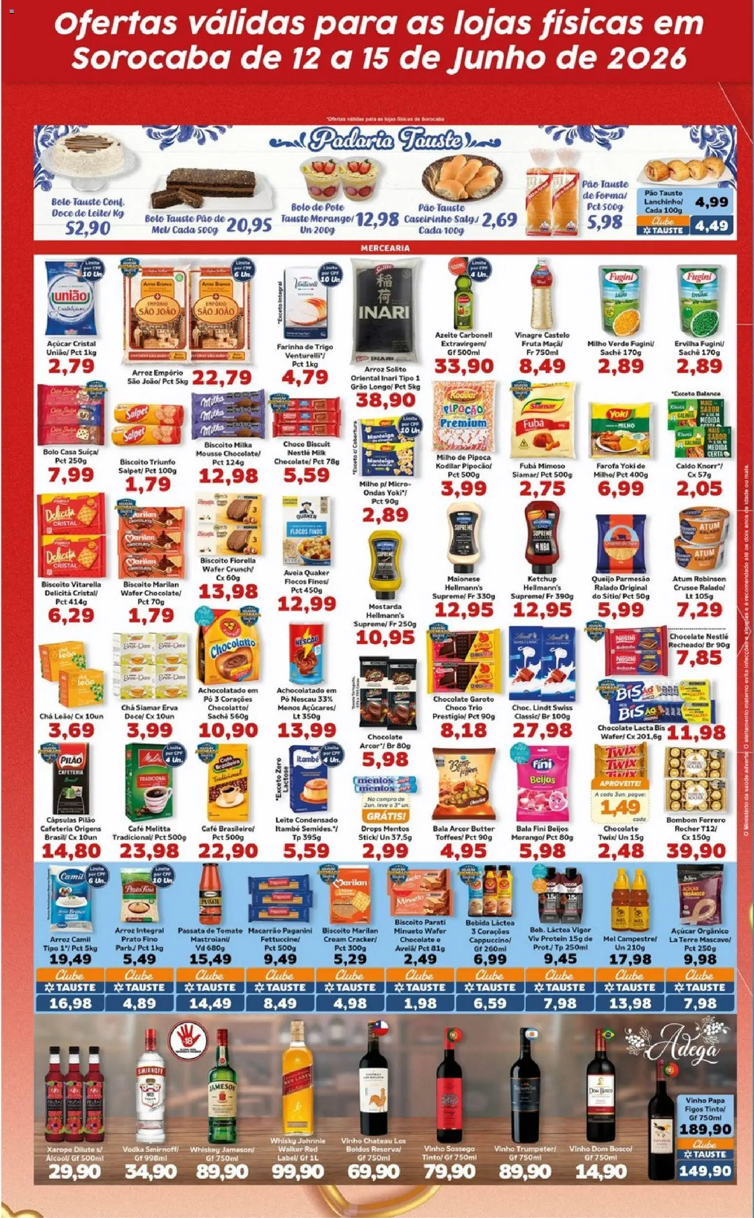 Tauste Folheto - válido de 12.06.2026 | Página: 3 | Produtos: Biscoito, Chocolate, Maionese, Atum
