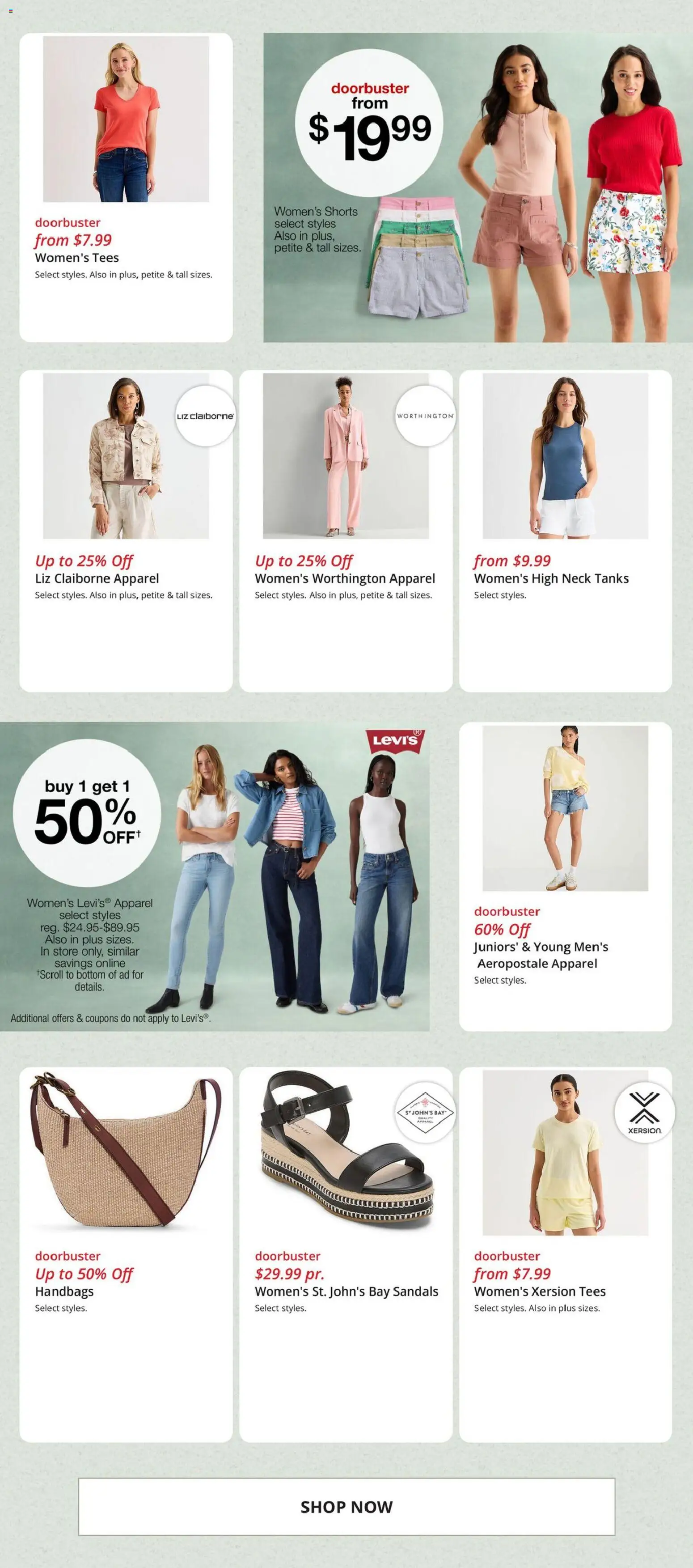 JCPenney Weekly Ad - valid from 16.04.2026 | Page: 4 | Products: Shorts, Sandals