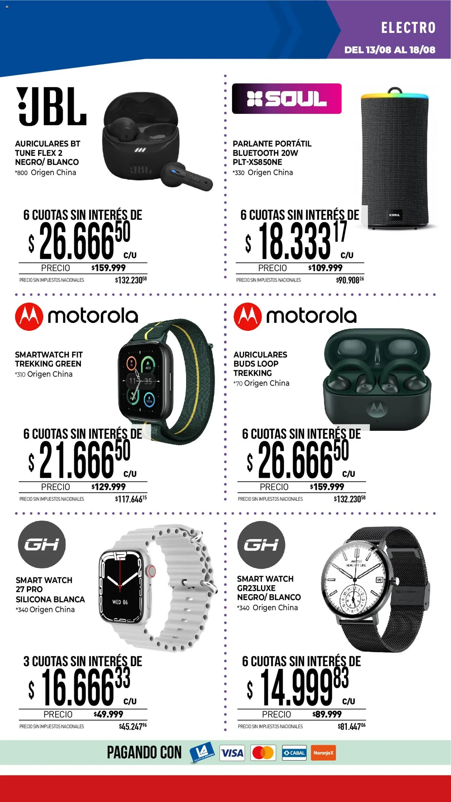 La Anonima catálogo │ válido desde el 13/08/2026 | Página: 35 | Productos: Auriculares, Parlante