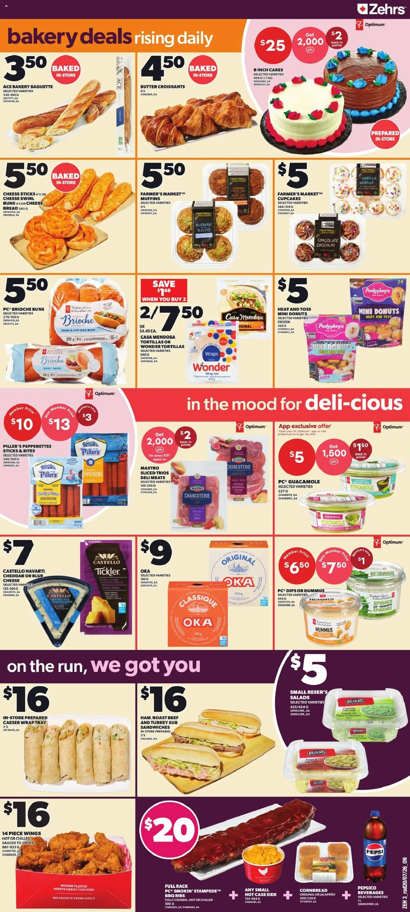 Zehrs flyer valid from Jul 23, 2026 | Page: 4 | Products: Turkey, Tortillas, Cheddar, Cheese