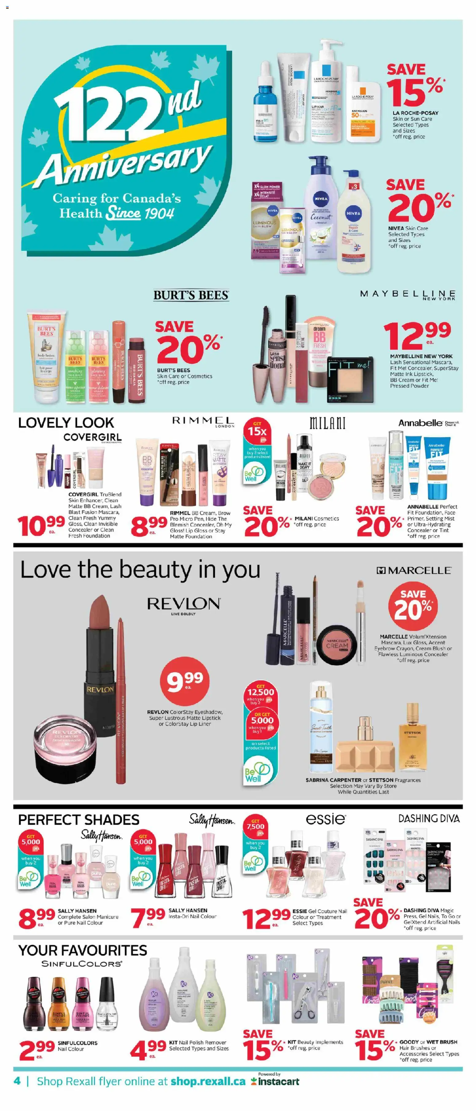 Rexall flyer valid from Sep 11, 2026 | Page: 13 | Products: Cream, Powder, BB cream, Body lotion