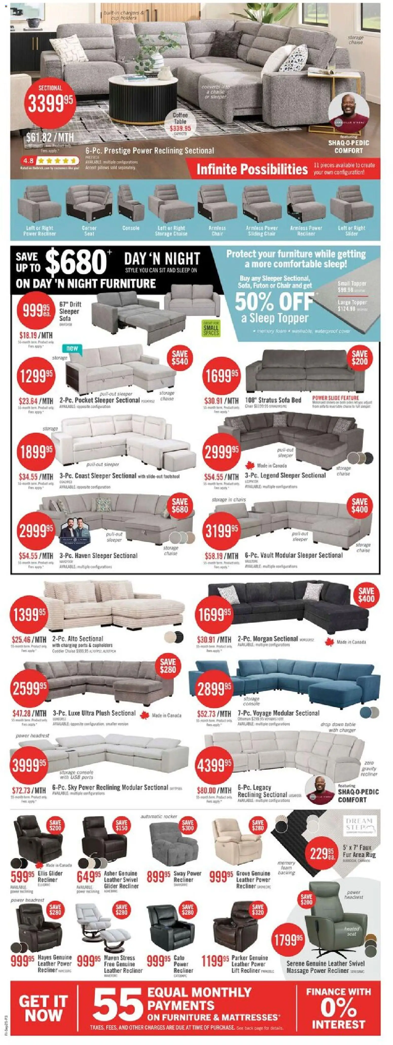 The Brick flyer valid from Sep 25, 2026 | Page: 5 | Products: Rug, Bed, Coffee table, Table