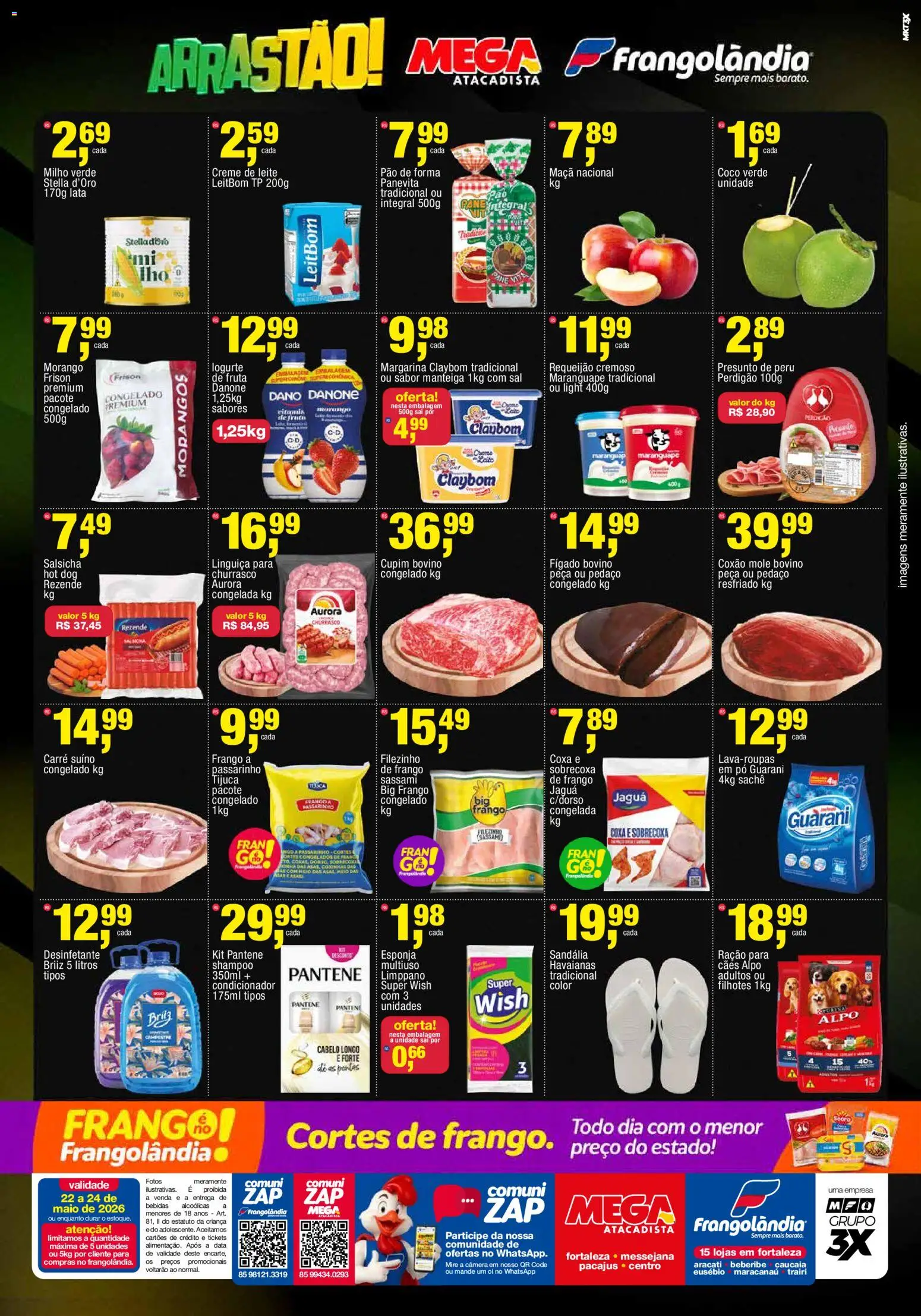 Frangolândia Folheto - válido de 22.05.2026 | Página: 2 | Produtos: Shampoo, Presunto, Morangos, Frango