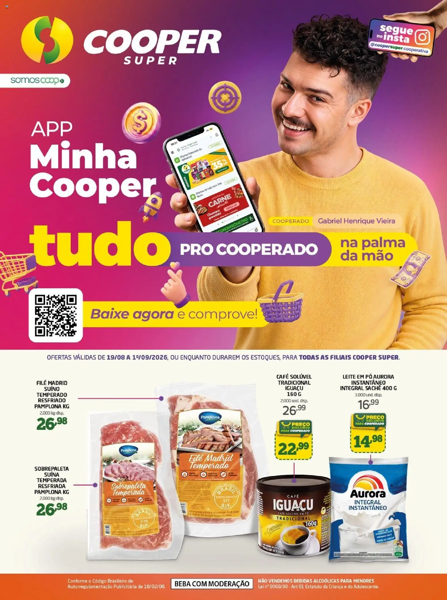 Cooper Folheto - válido de 19/08/2026 | Página: 1 | Produtos: Pó, Leite, Cálcio, Café solúvel