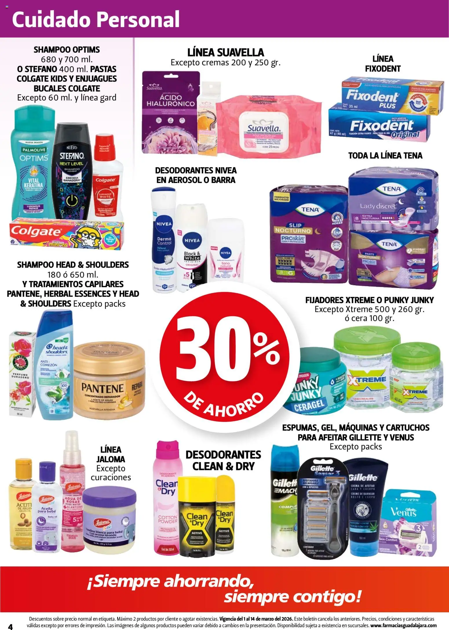 Nuevas ofertas de Farmacia Guadalajara válidas en toda la República Mexicana desde el 01/03/2026. ¡Encuentra las mejores ofertas en Farmacia Guadalajara catálogo! | Página: 4 | Productos: Agua, Cera, Sobre, Pants