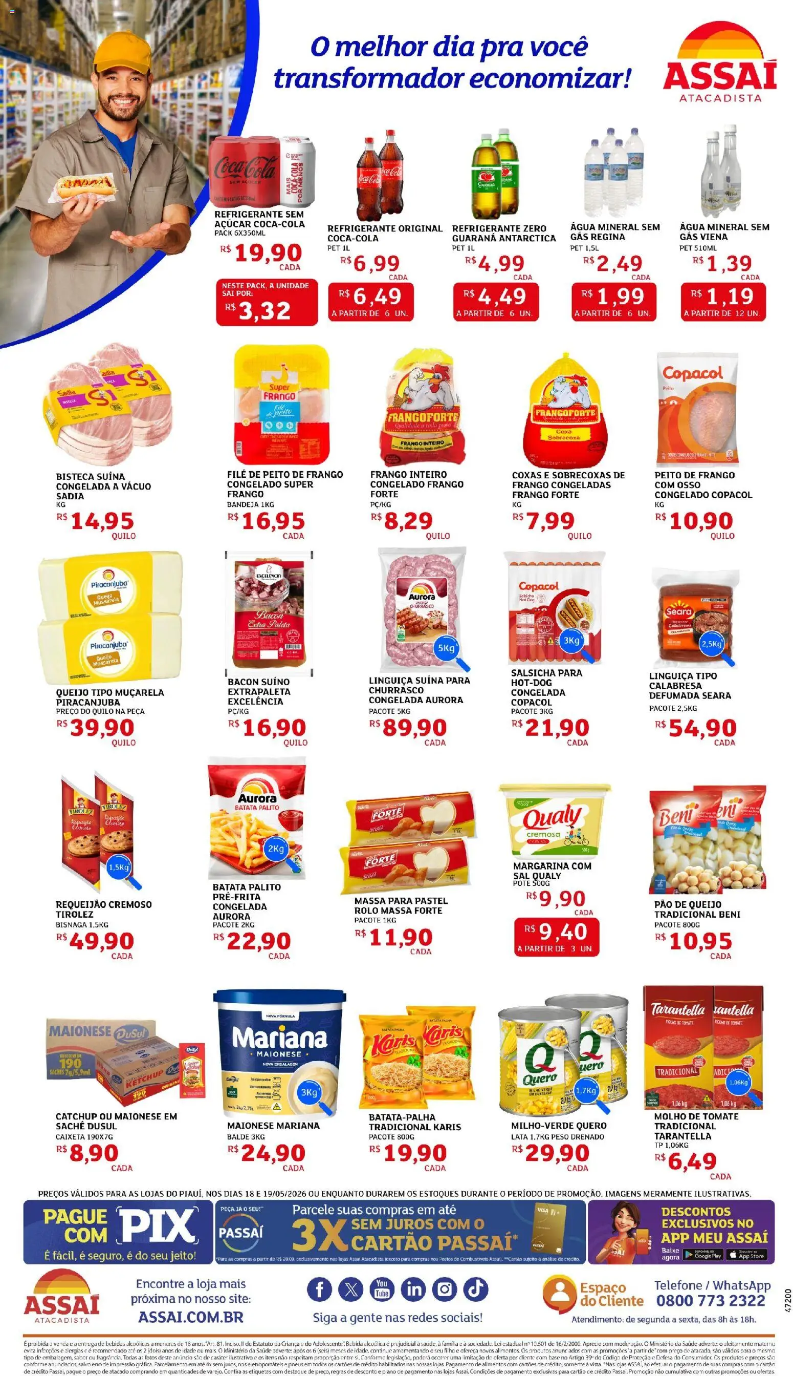 Assaí Atacadista Folheto - válido de 18.05.2026 | Página: 2 | Produtos: Rolo, Queijo, Muçarela, Pão de queijo