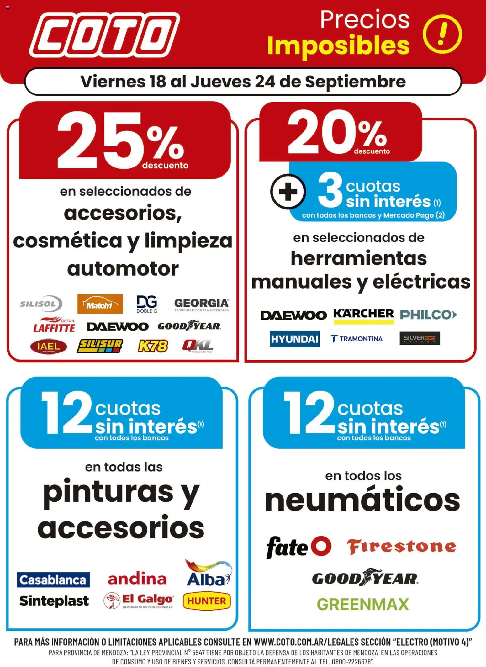 Coto - Electro Motivo 2 │ válido desde el 18/09/2026 | Página: 1 | Productos: Neumáticos, Herramientas