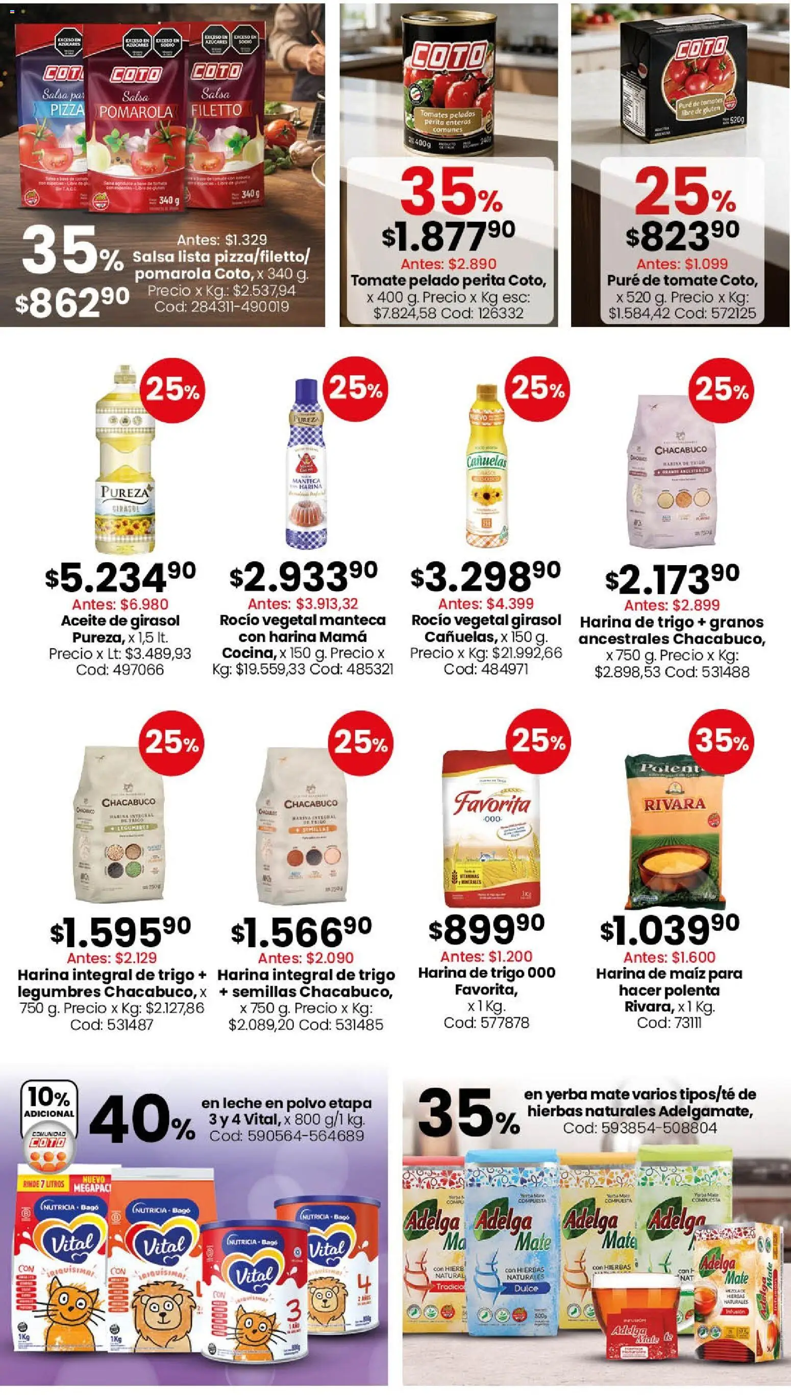 Coto - Almacén y bebidas │ válido desde el 31/08/2026 | Página: 3 | Productos: Harina integral, Leche en polvo, Polvo, Puré