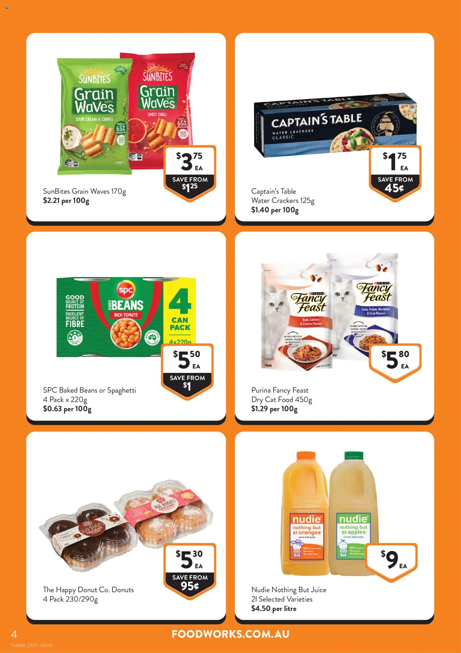 Foodworks catalogue - valid from 16/09/2026 | Page: 4 | Products: Table, Chocolate, Oranges, Water