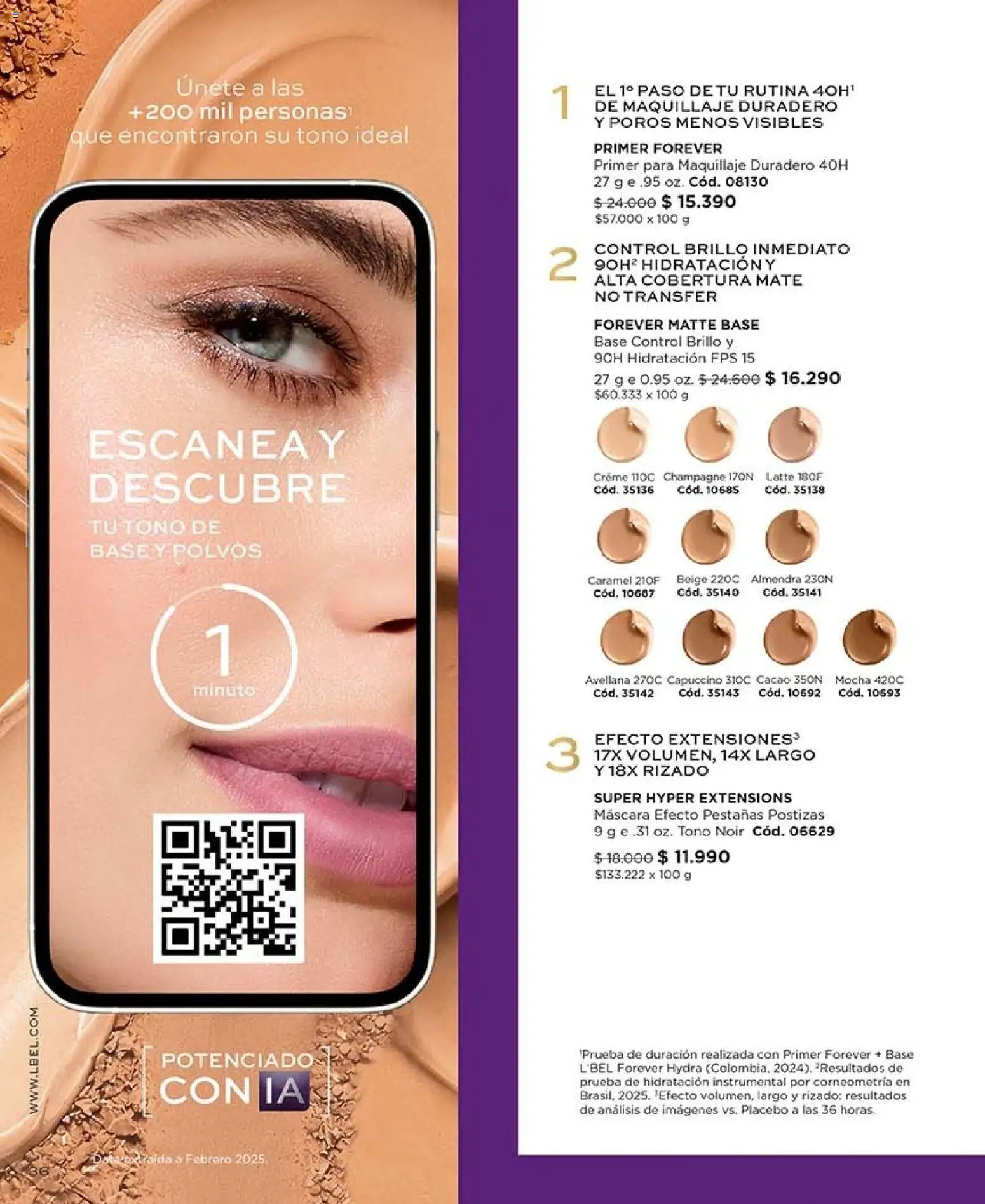 Catálogo L'Bel Campaña 16 │ válido desde el 28.09.2026 | Página: 36 | Productos: Brillo, Cacao, Maquillaje, Pestañas postizas