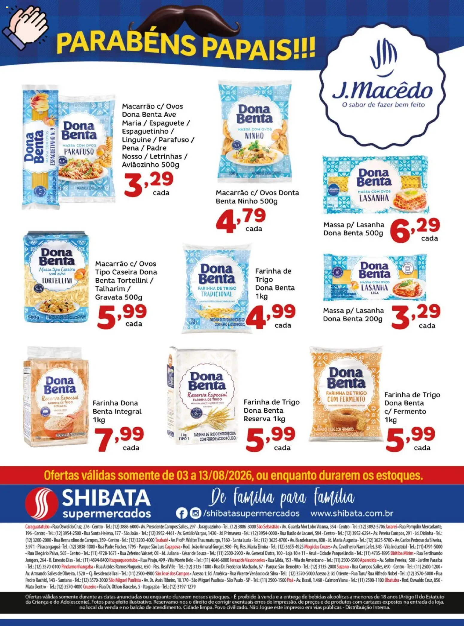 Shibata Folheto - válido de 03/08/2026 | Página: 2 | Produtos: Espaguete, Gravata, Bebidas, Massa