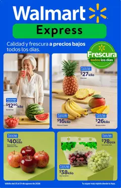 Vista previa de Walmart Express folleto Calidad y frescura a precios bajos, nuevo folleto de la tienda, válido en México a partir del 25/08/2026