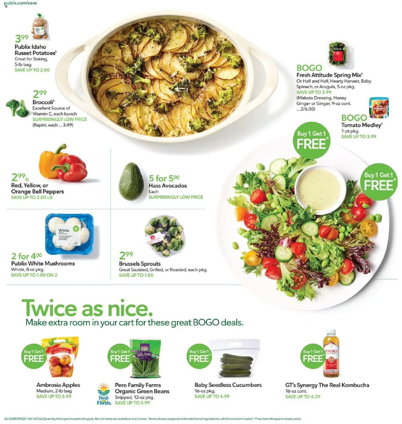 Publix Weekly Ad - valid from 15.04.2026 | Page: 6 | Products: Peppers, Mushrooms, Apples, Cucumbers