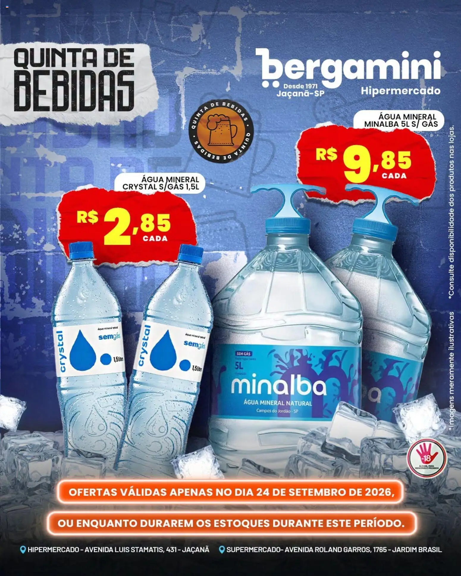 Supermercado Bergamini Folheto - válido de 24/09/2026 | Página: 10 | Produtos: Minalba, Bebidas, Água, Água mineral