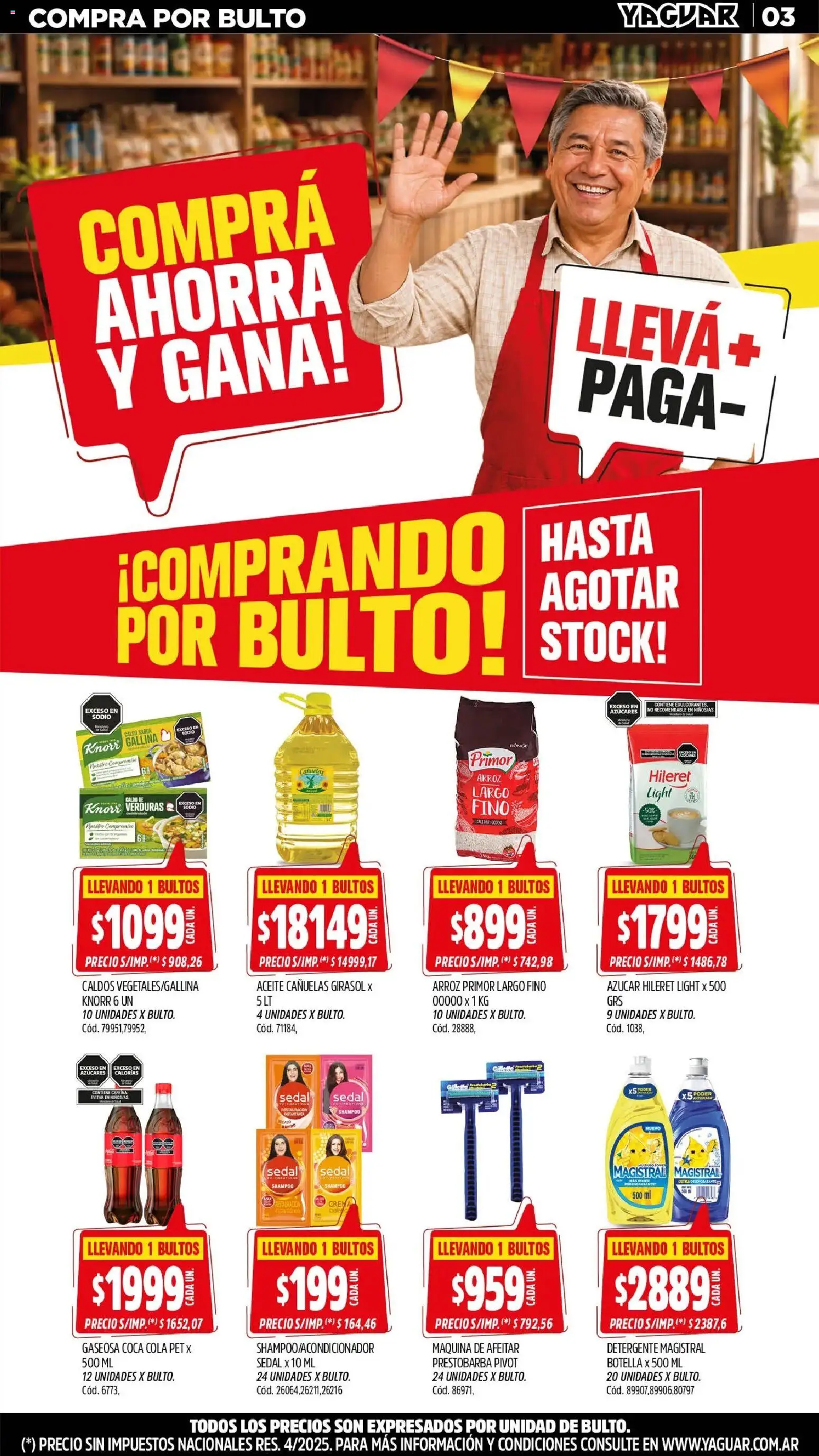 Yaguar - Oferta Semanal Neuquen │ válido desde el 31/08/2026 | Página: 3 | Productos: Botella, Gaseosa, Café, Arroz