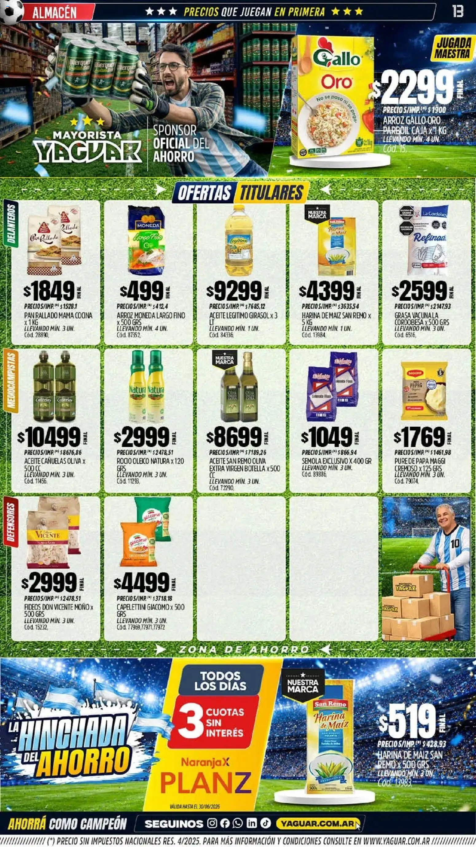 Yaguar - Oferta Semanal Santa Fé │ válido desde el 01.06.2026 | Página: 13 | Productos: Botella, Moño, Pan, Arroz