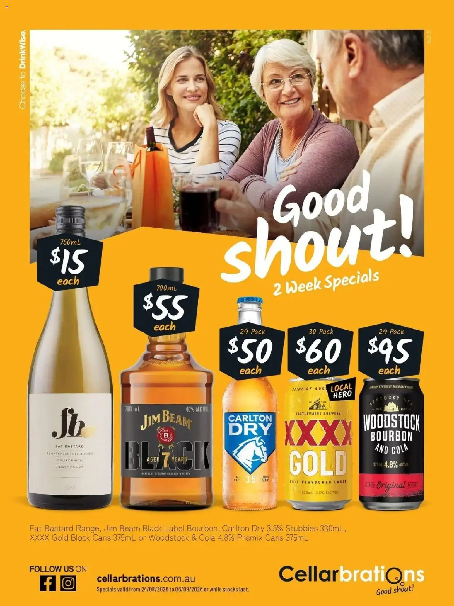 Cellarbrations catalogue Ashmore - 24/08/2026 > weekly / monthly specials | Page: 1 | Products: Jim Beam, Bourbon, Whiskey
