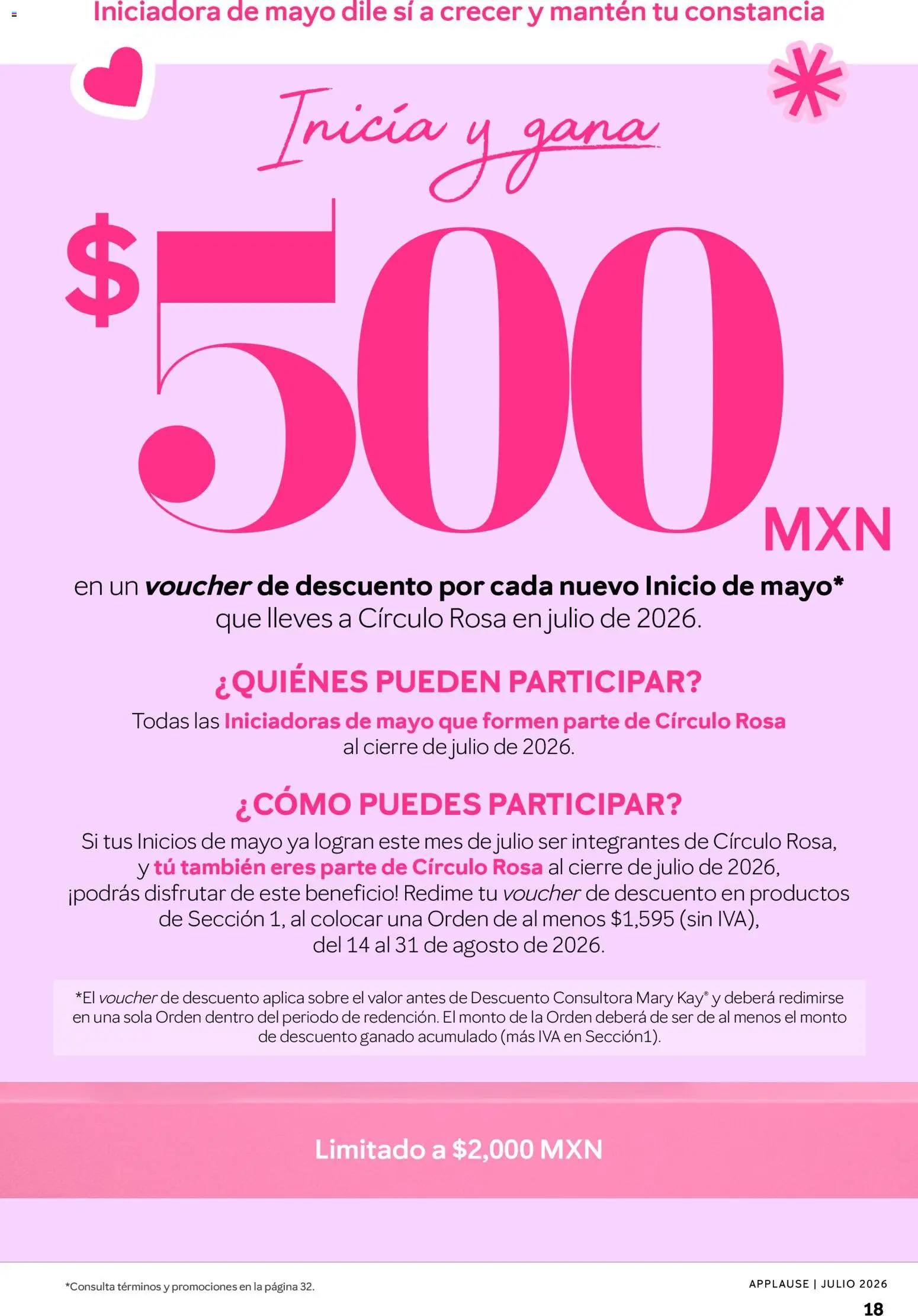 Nuevas ofertas de Mary Kay válidas en toda la República Mexicana desde el 01/07/2026. ¡Encuentra las mejores ofertas en Catálogo Mary Kay Applause 2026! | Página: 18 | Productos: Sobre
