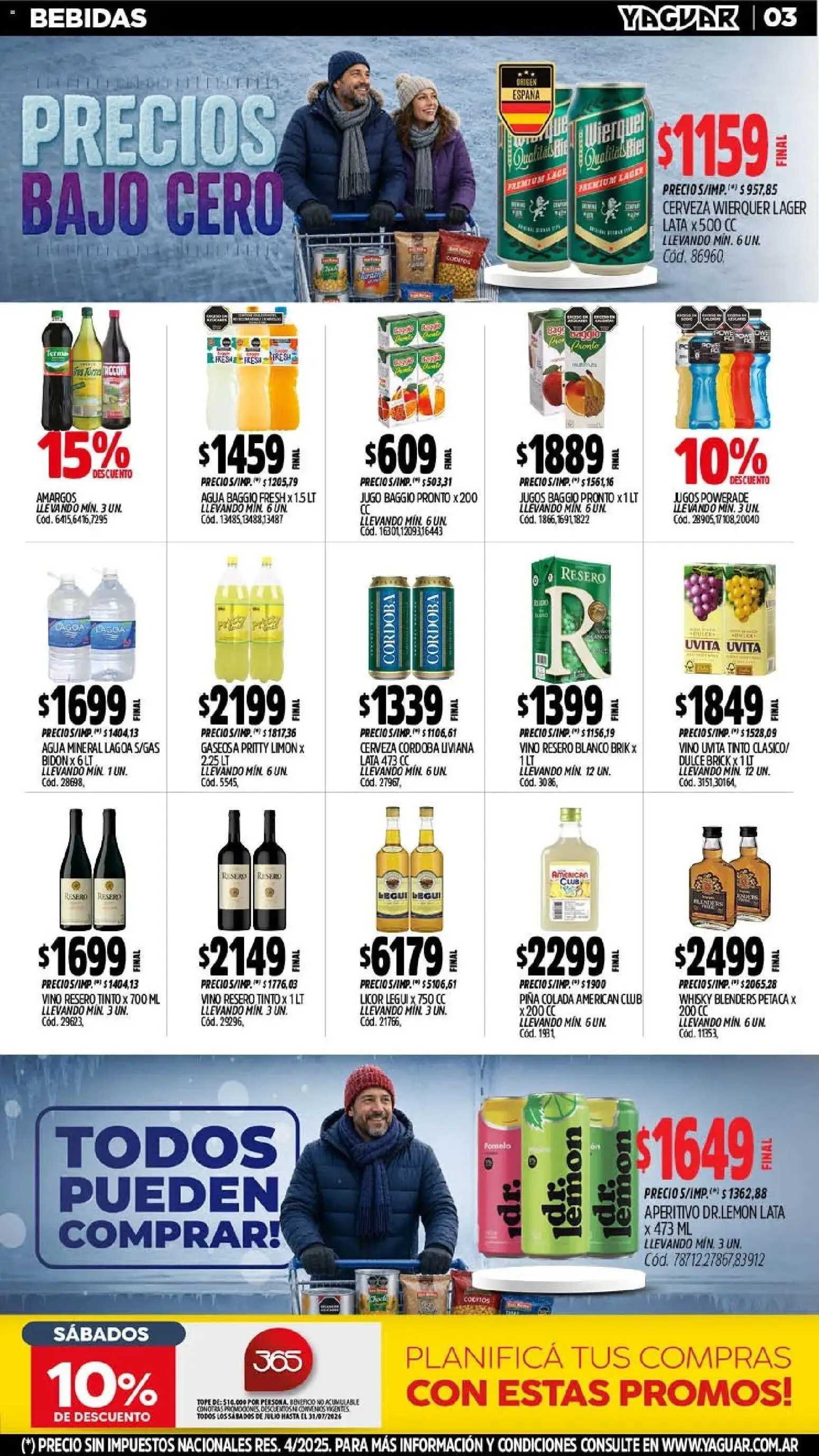 Yaguar - Oferta Semanal Córdoba │ válido desde el 20/07/2026 | Página: 3 | Productos: Whisky, Bidón, Agua, Vino