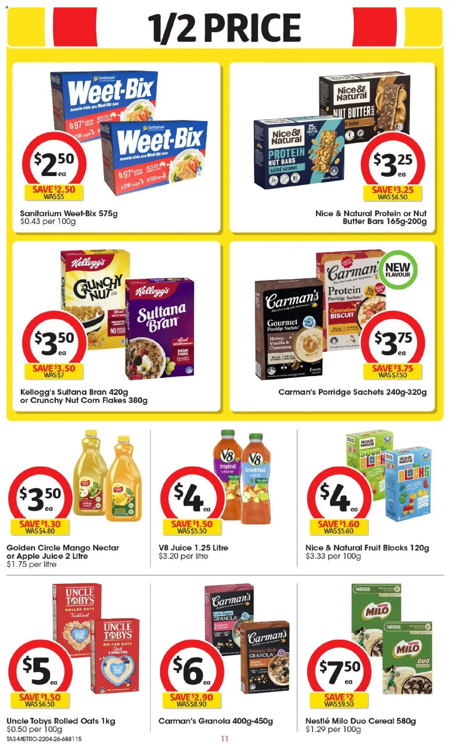 Coles catalogue - valid from 22.04.2026 | Page: 11 | Products: Butter, Juice, Flakes, Mango