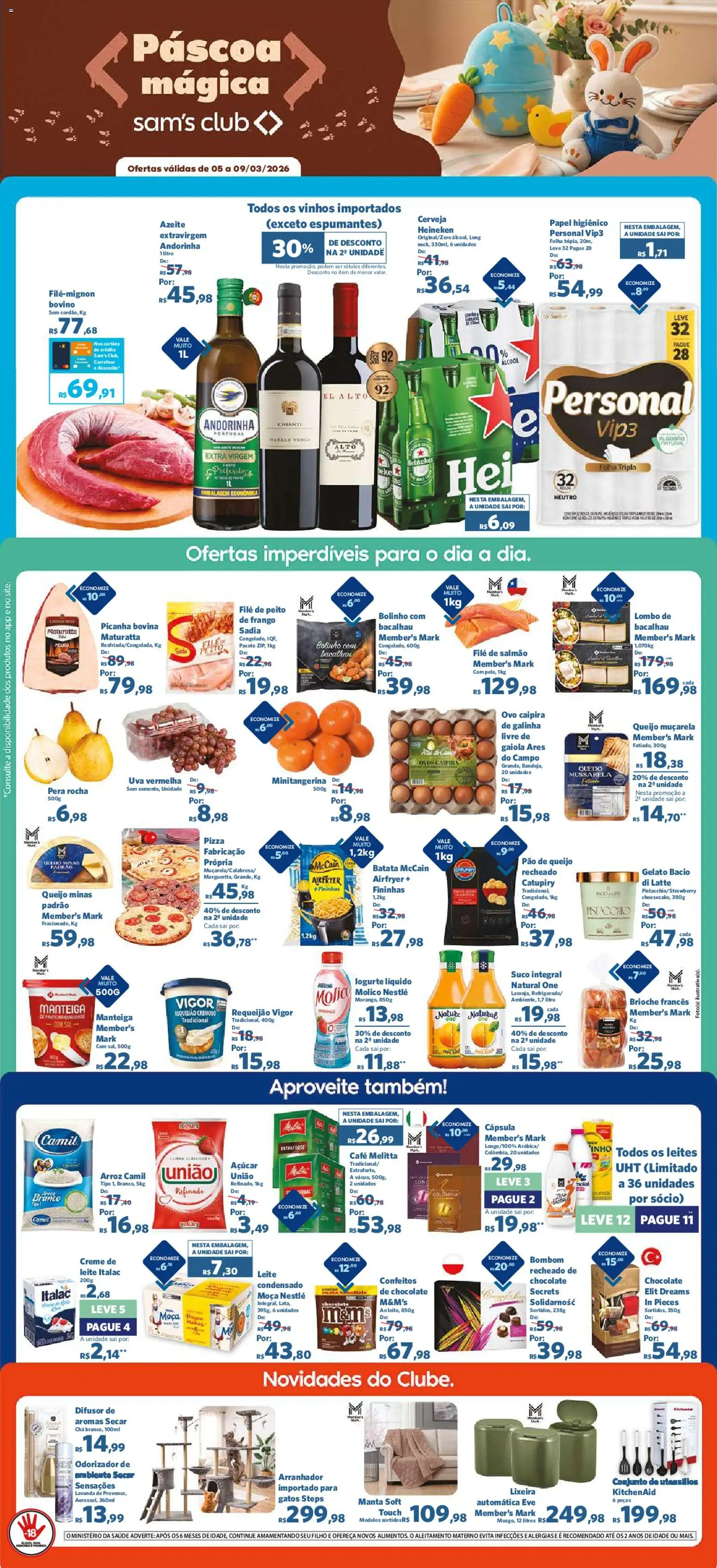 Sam's Club Folheto - válido de 05.03.2026 | Página: 1 | Produtos: Difusor, Bacalhau, Pizza, Creme