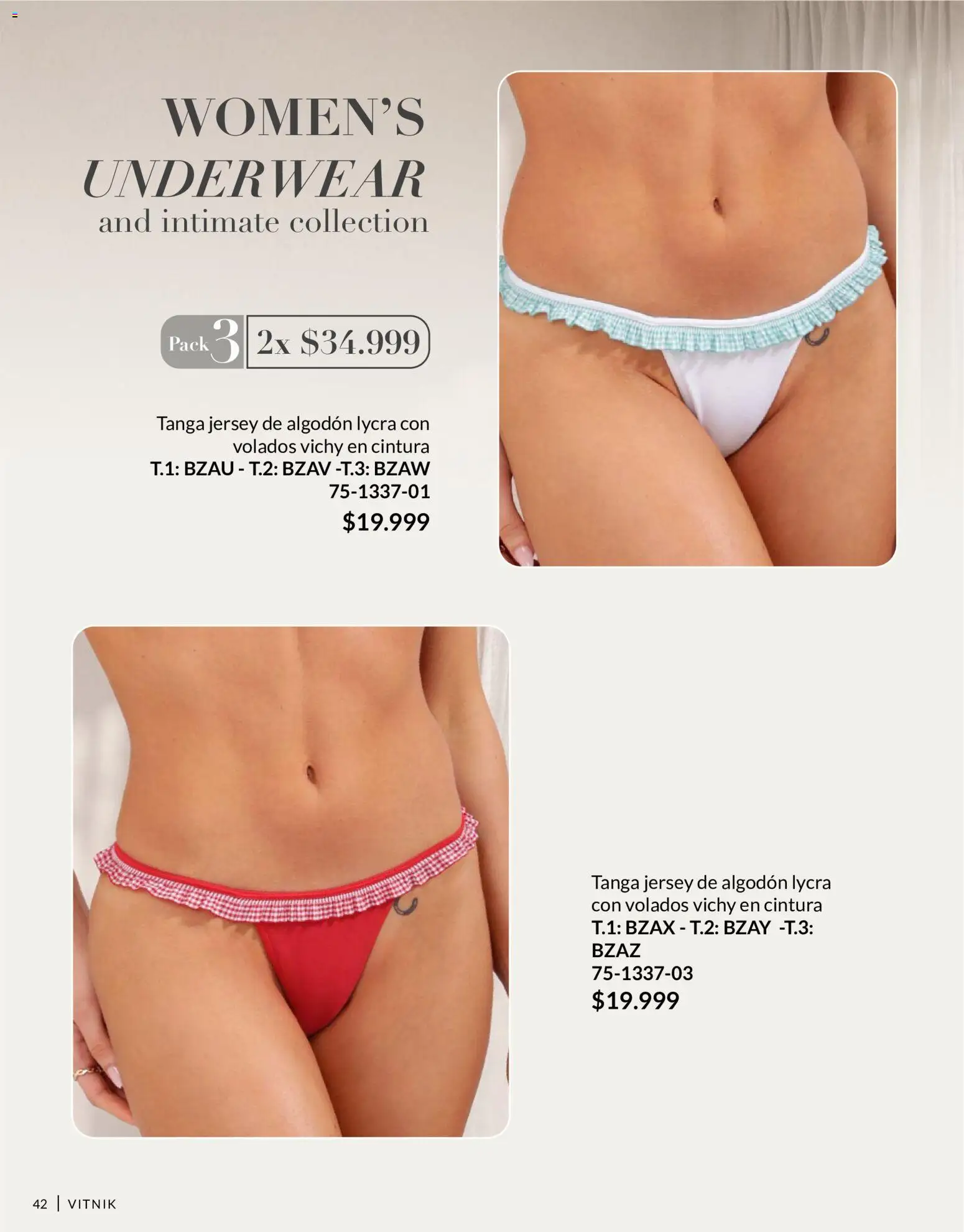 Vitnik - Underwear & Complements │ válido desde el 01/09/2026 | Página: 42 | Productos: Algodón