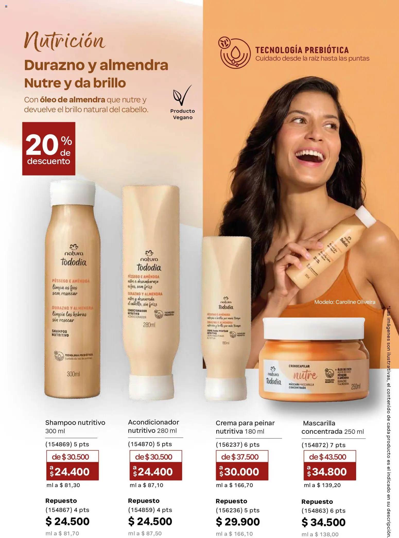 Natura revista - valida desde el 01/07/2026 | Página: 154 | Productos: Mascarilla, Máscara, Acondicionador, Durazno
