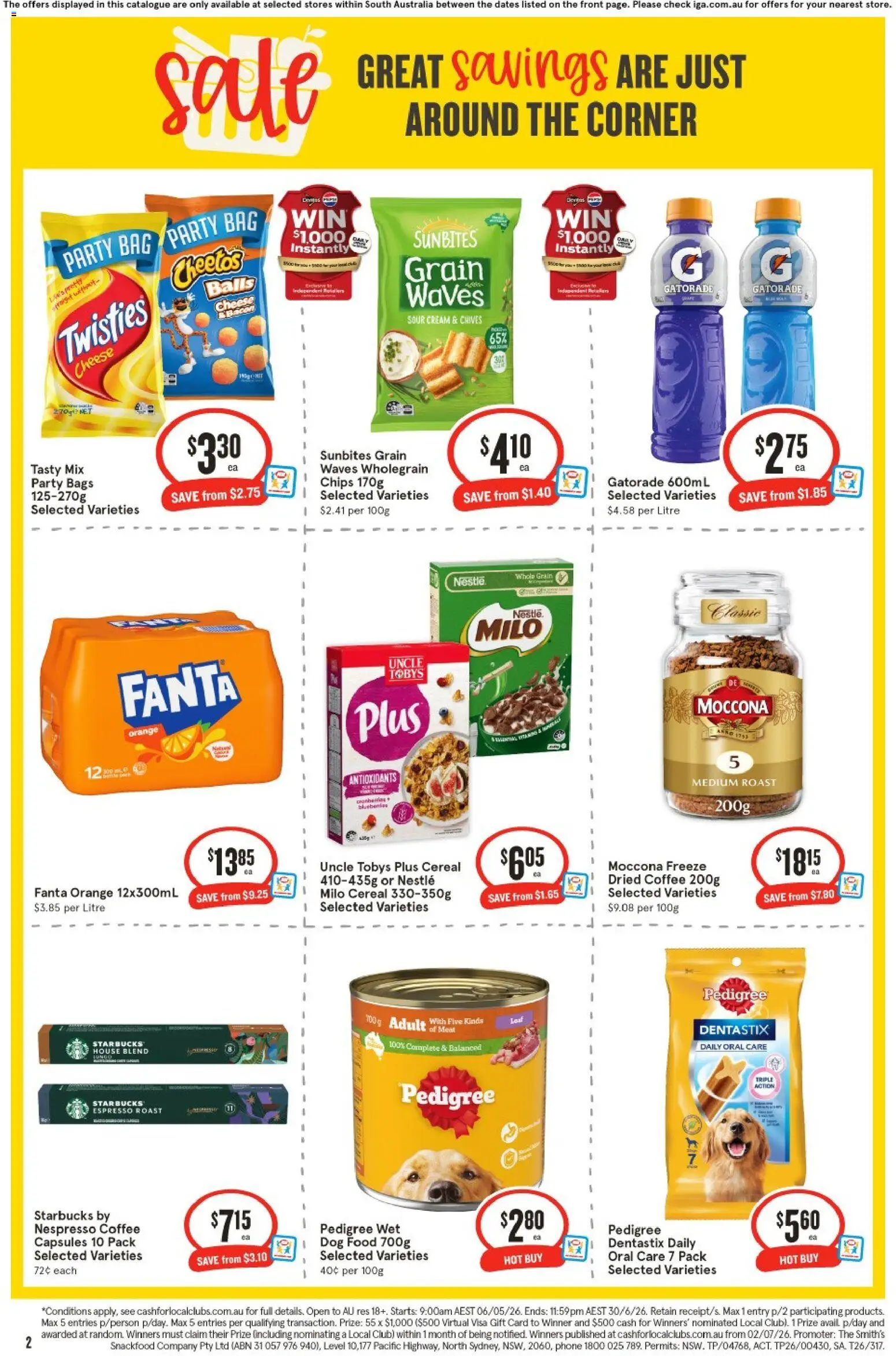 IGA catalogue - valid from 10.06.2026 | Page: 3 | Products: Cereal, Chips, Moccona, Bag