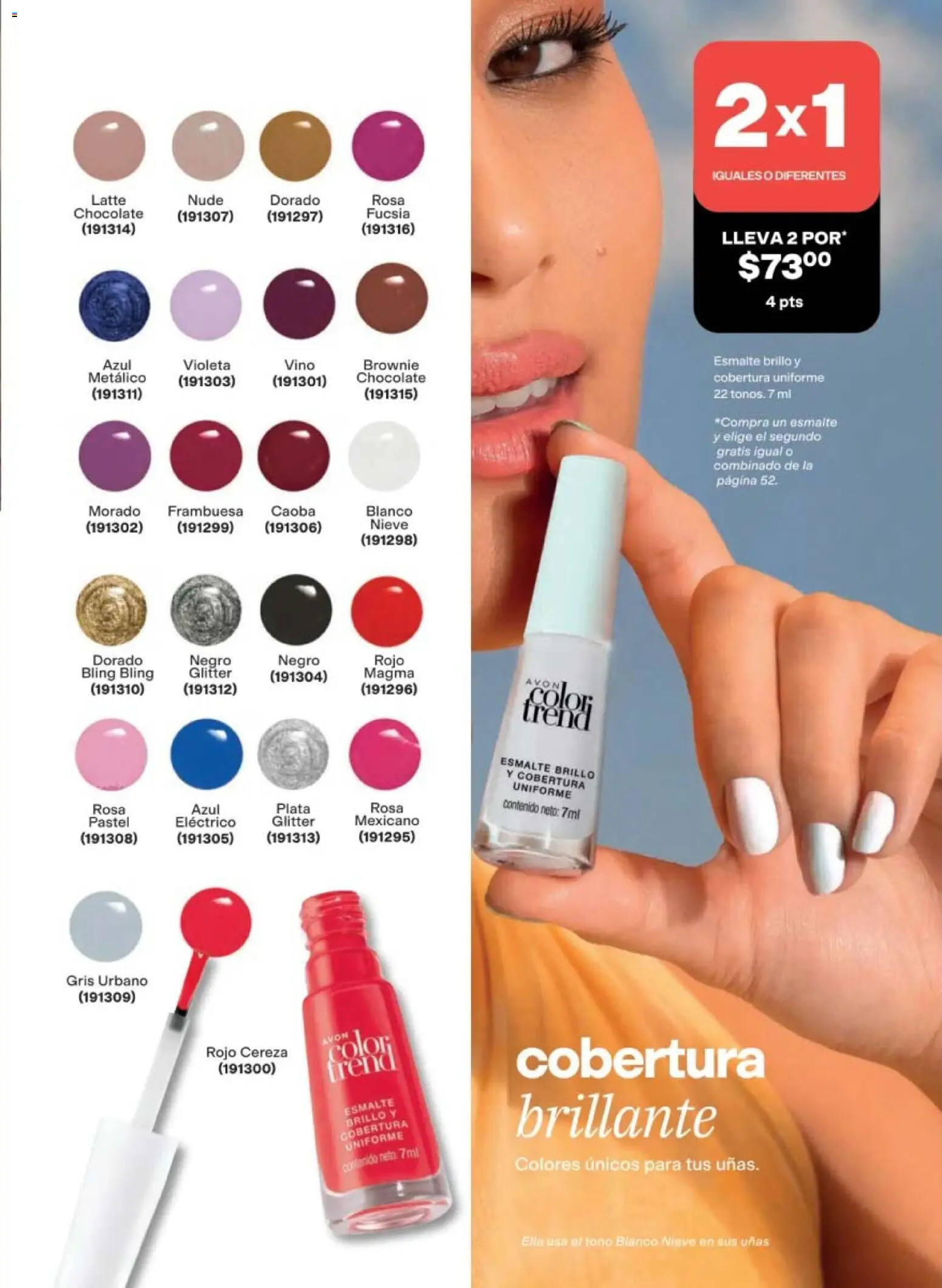 Nuevas ofertas de AVON válidas en toda la República Mexicana desde el 10/07/2026. ¡Encuentra las mejores ofertas en AVON campaña 11 2026! | Página: 52 | Productos: Brillo, Glitter, Pastel, Vino