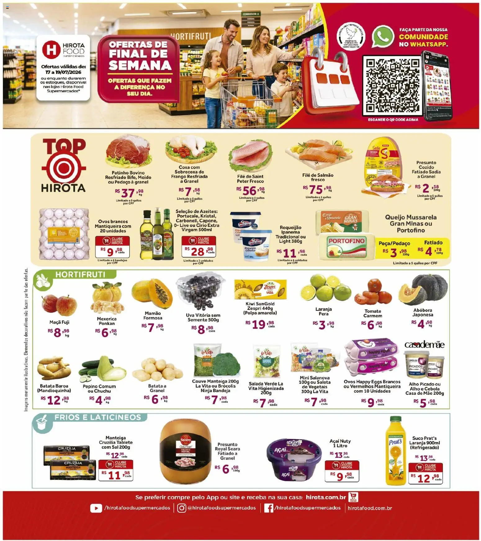Hirota Food Folheto - válido de 17/07/2026 | Página: 1 | Produtos: Abóbora, Faca, Ovos, Sal