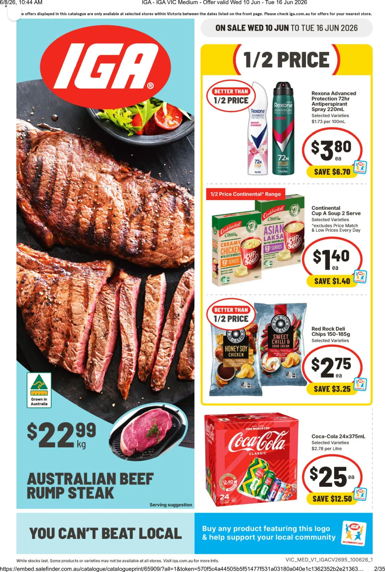 IGA catalogue - valid from 10.06.2026 | Page: 1 | Products: Honey, Sour cream, Chips, Cream