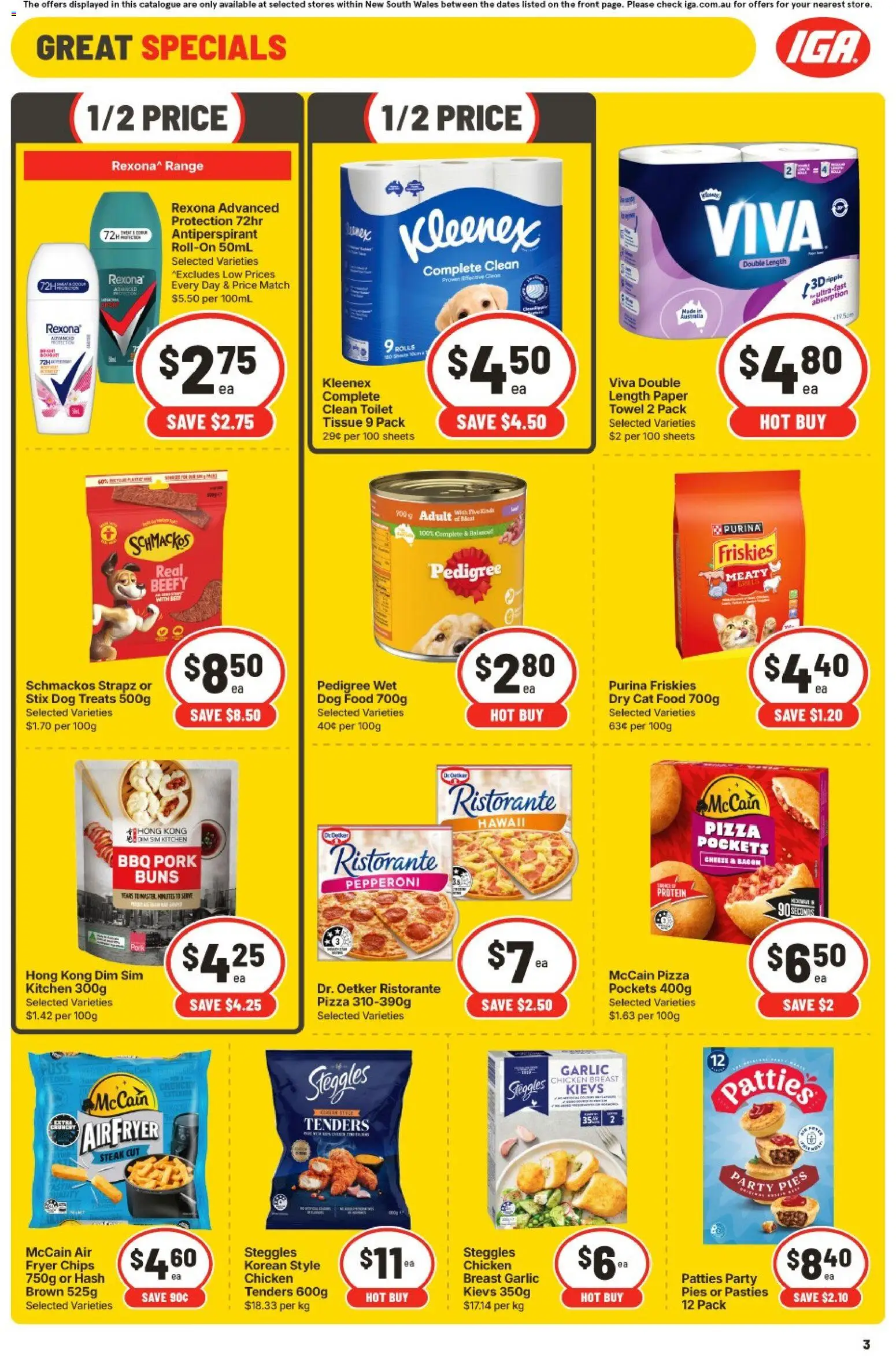 IGA catalogue - valid from 30/09/2026 | Page: 3 | Products: Bacon, Protein, Antiperspirant, Chips