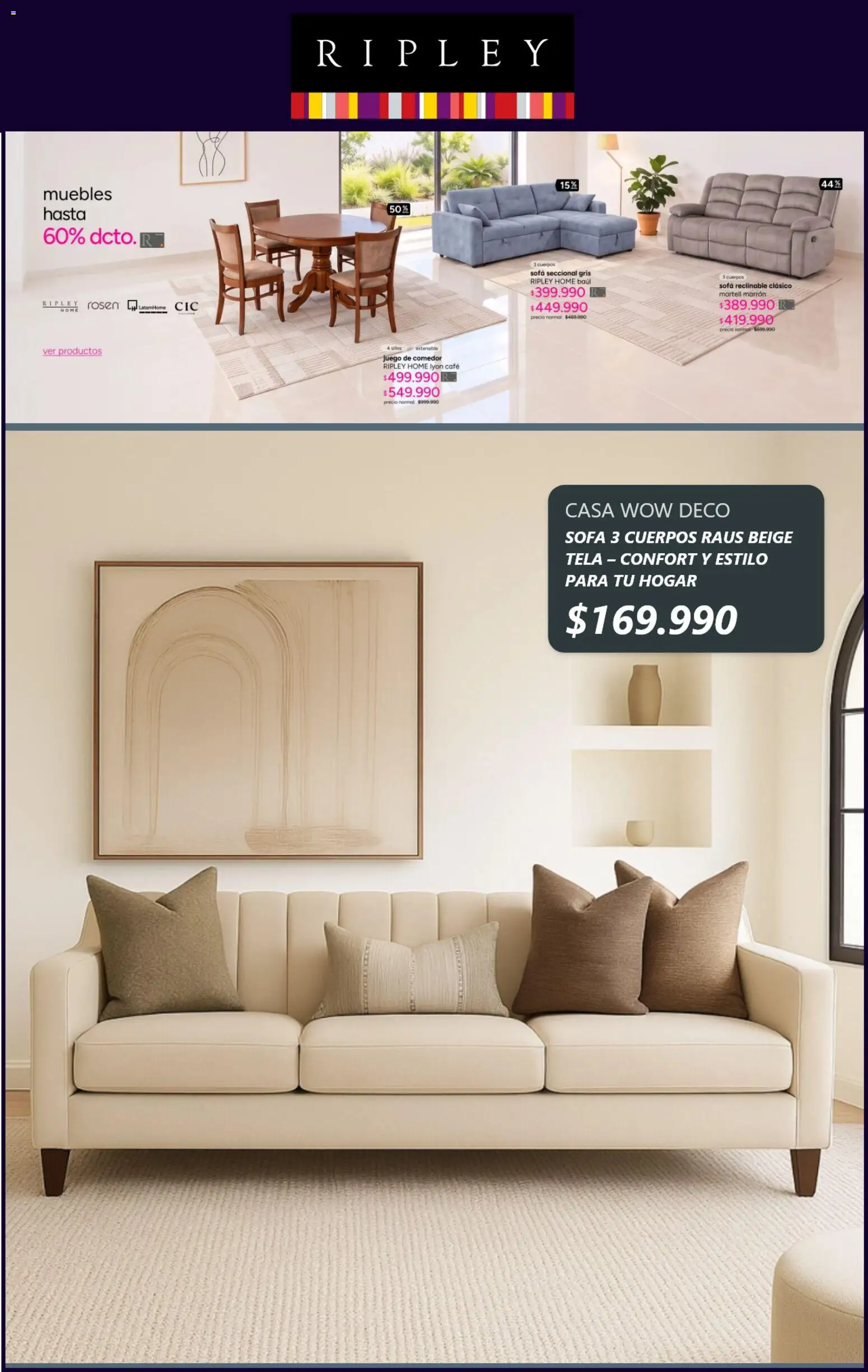 Ripley Ofertas │ válido desde el 14.09.2026 | Página: 7 | Productos: Sofá, Juego de comedor
