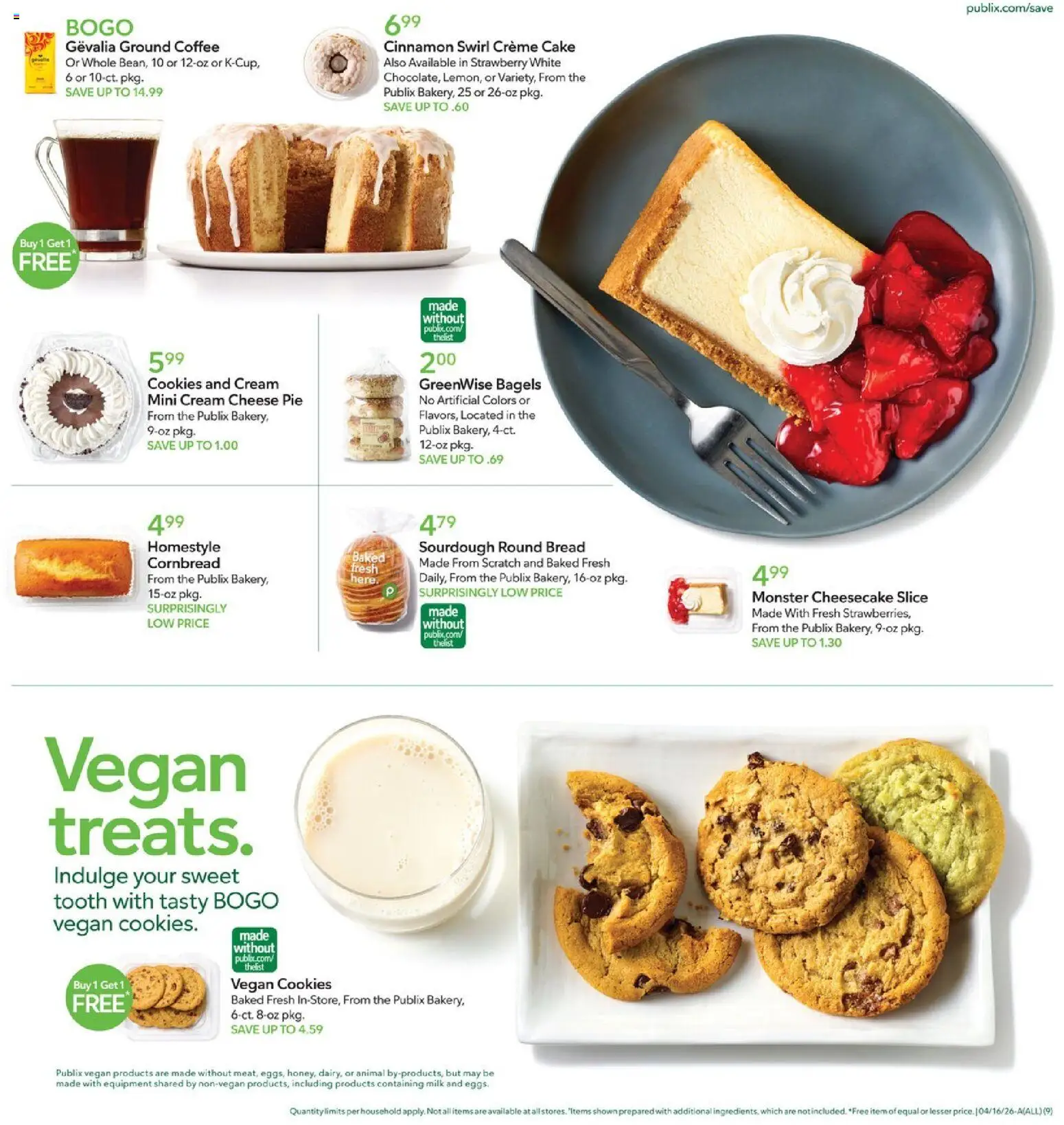 Publix Weekly Ad - valid from 15.04.2026 | Page: 9 | Products: Milk, Cheese, Bread, Coffee