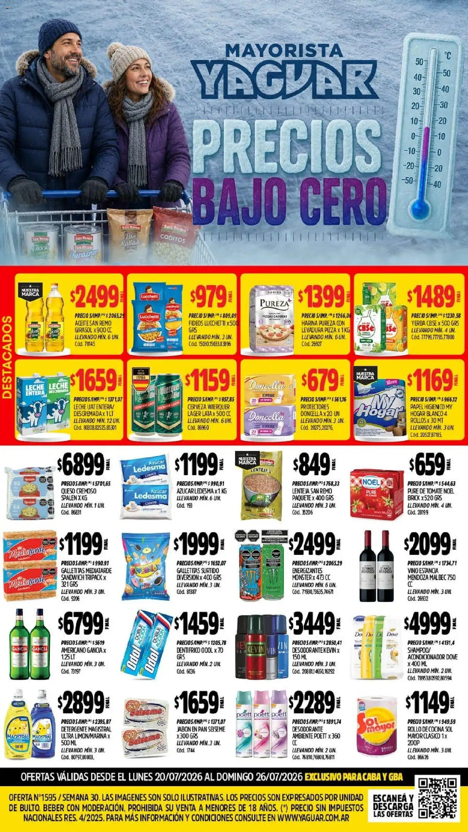 Yaguar - Oferta Semanal Buenos Aires │ válido desde el 20/07/2026 | Página: 1 | Productos: Cocina, Galletitas, Detergente, Queso