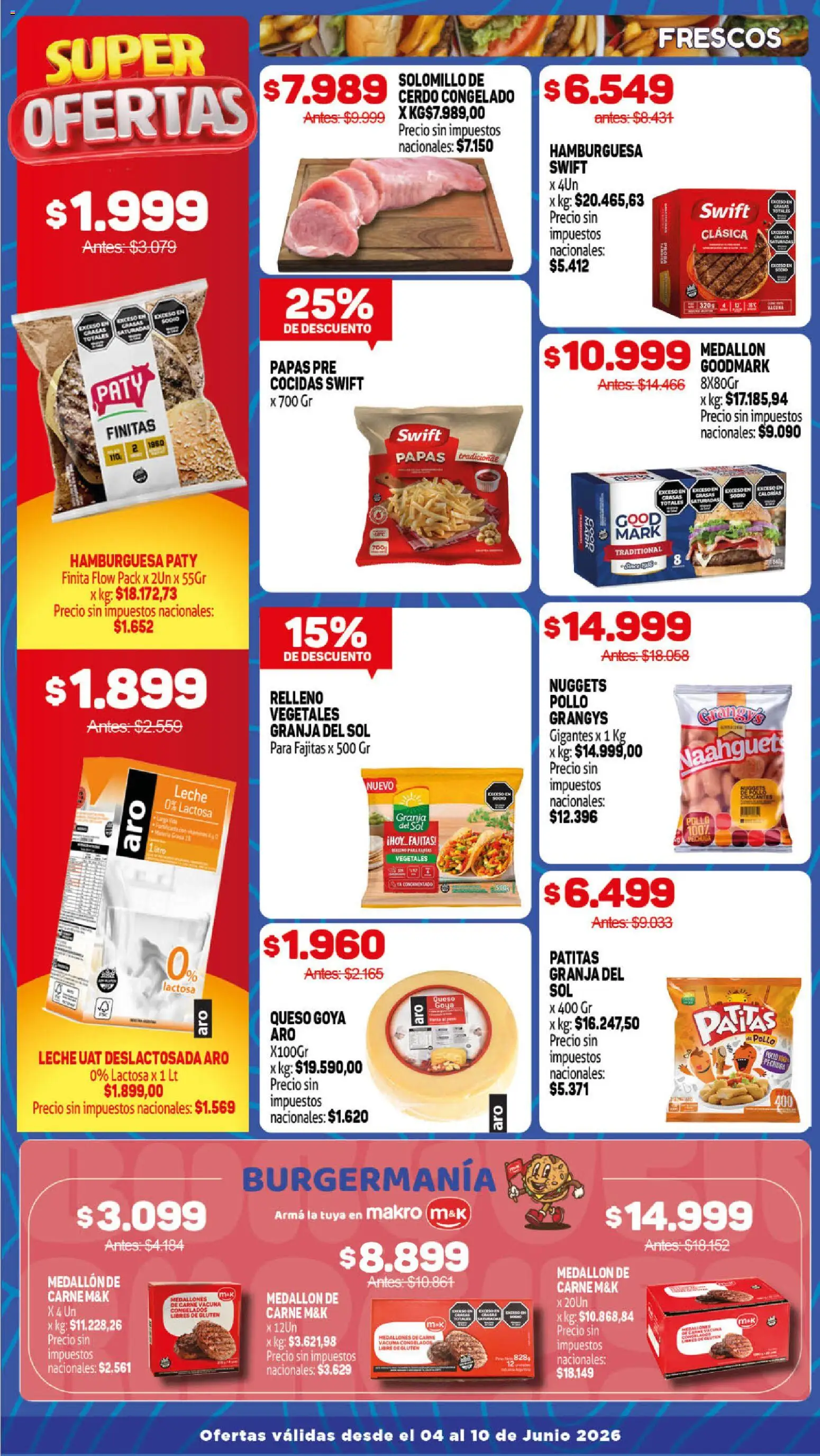 Makro ofertas │ válido desde el 04.06.2026 | Página: 2 | Productos: Pollo, Leche, Queso, Cerdo
