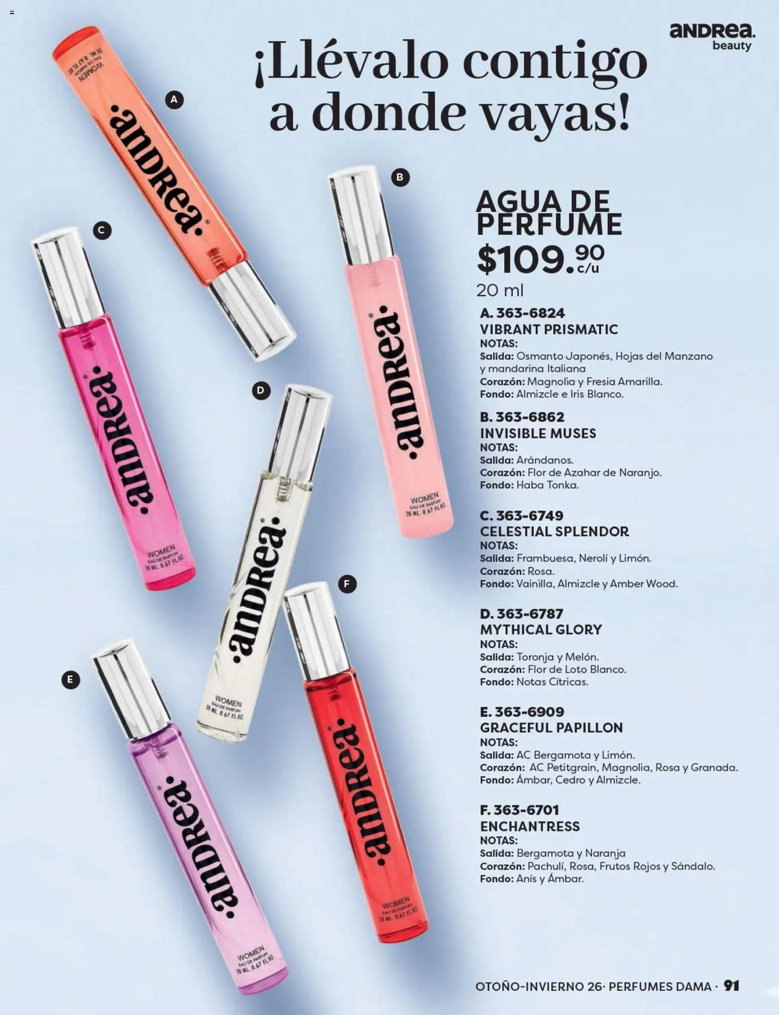 Nuevas ofertas de Andrea válidas en toda la República Mexicana desde el 23/08/2026. ¡Encuentra las mejores ofertas en Andrea catálogo Beauty! | Página: 91 | Productos: Agua, Toronja, Perfumes, Perfume