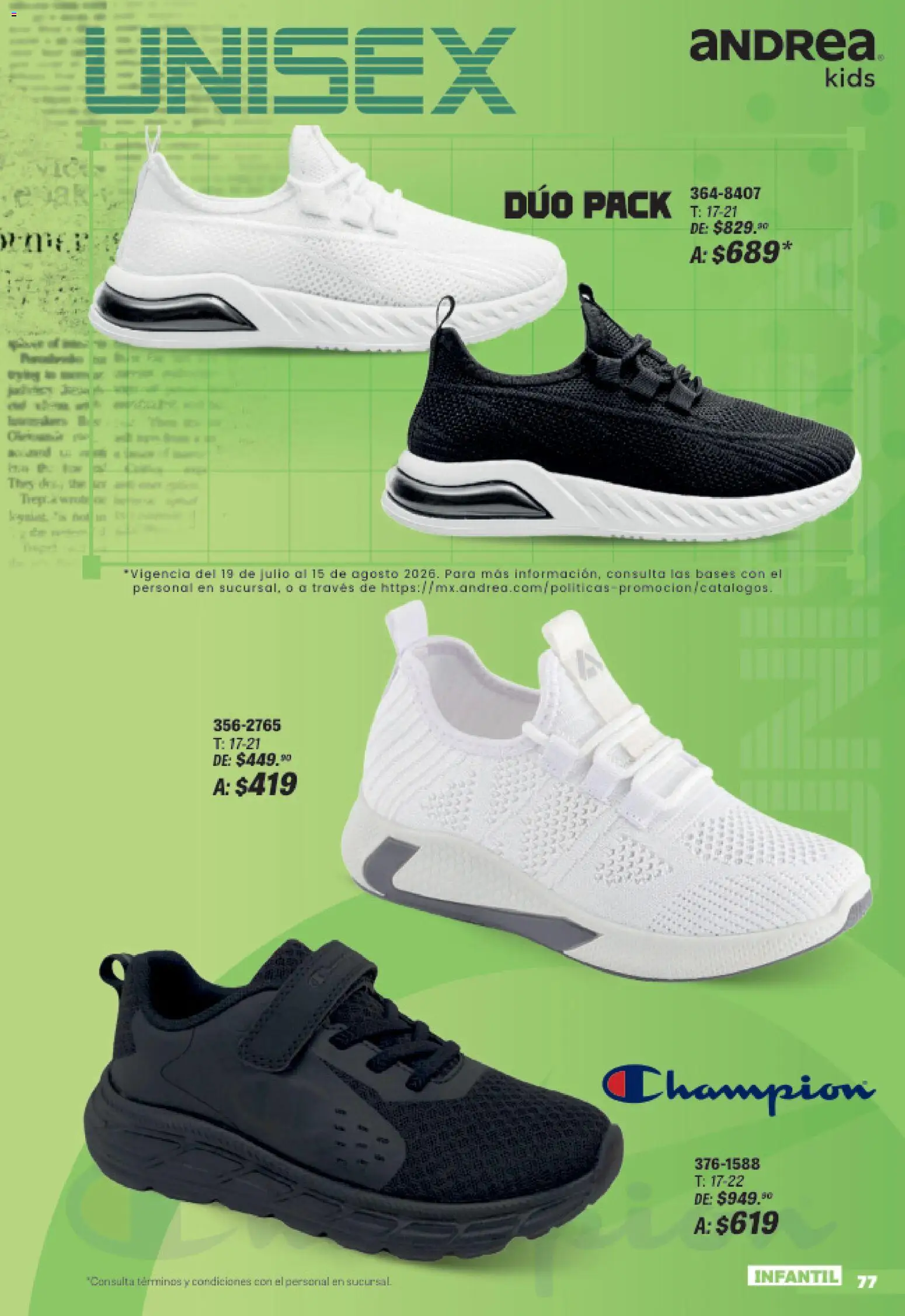 Nuevas ofertas de Andrea válidas en toda la República Mexicana desde el 19/07/2026. ¡Encuentra las mejores ofertas en Andrea catálogo Sports Week! | Página: 77